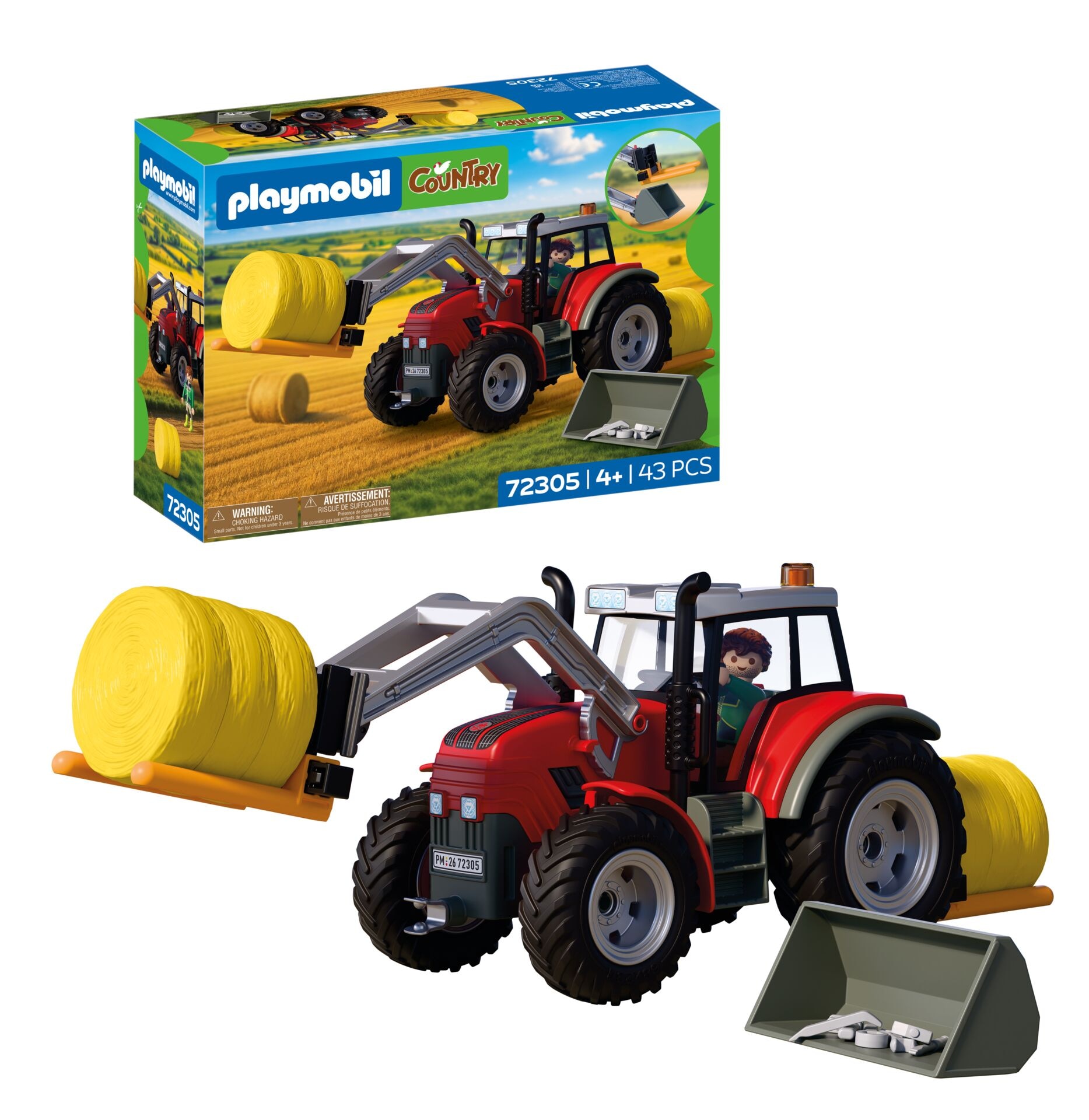 Playmobil® Konstruktions-Spielset »Großer Traktor mit Heuballen (72305), Country« Made in Germany