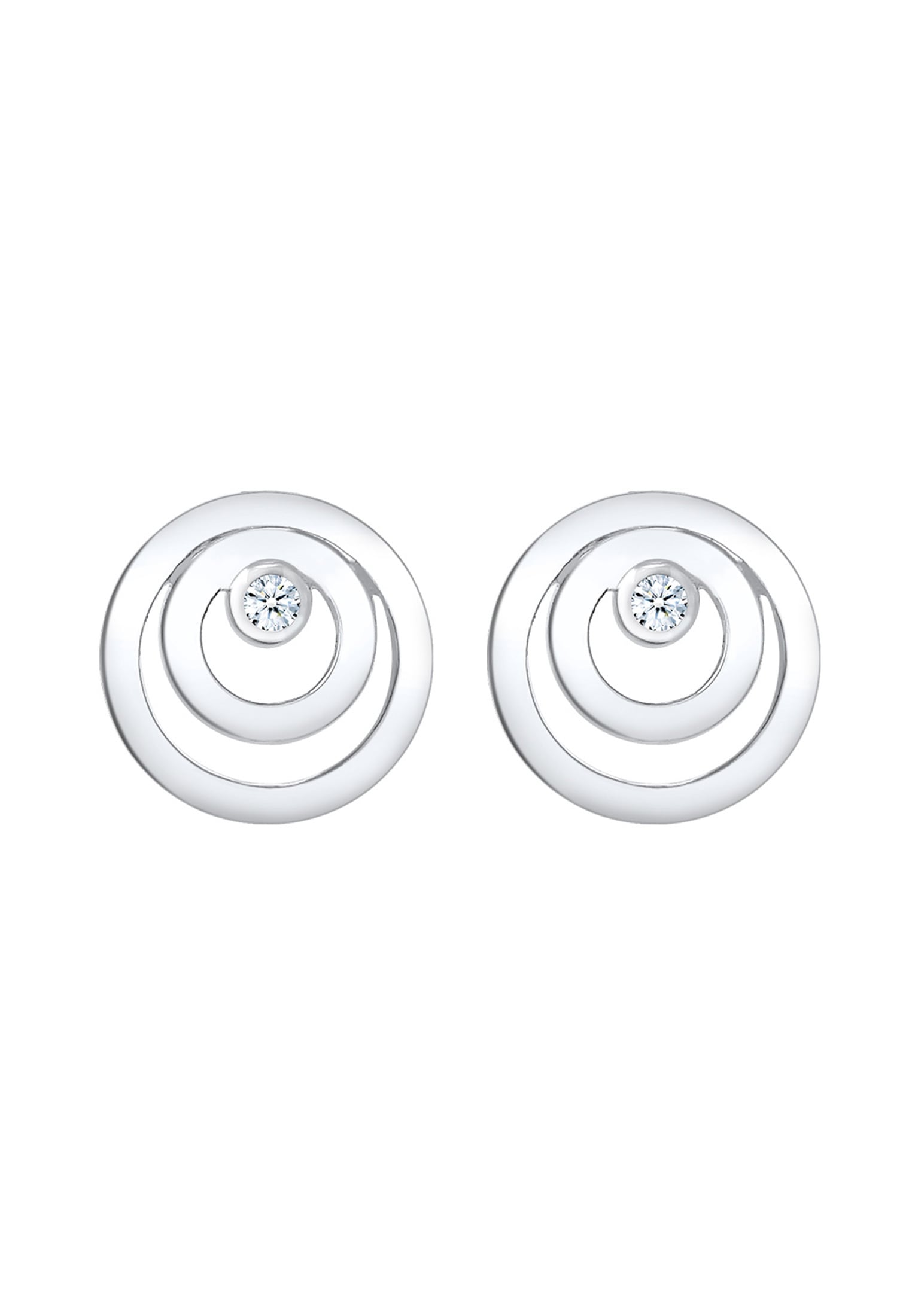 Elli DIAMONDS Paar Ohrstecker »Ohrringe Ohrstecker Kreis Diamant Weiß (0.03ct) 925 Sterling Silber«