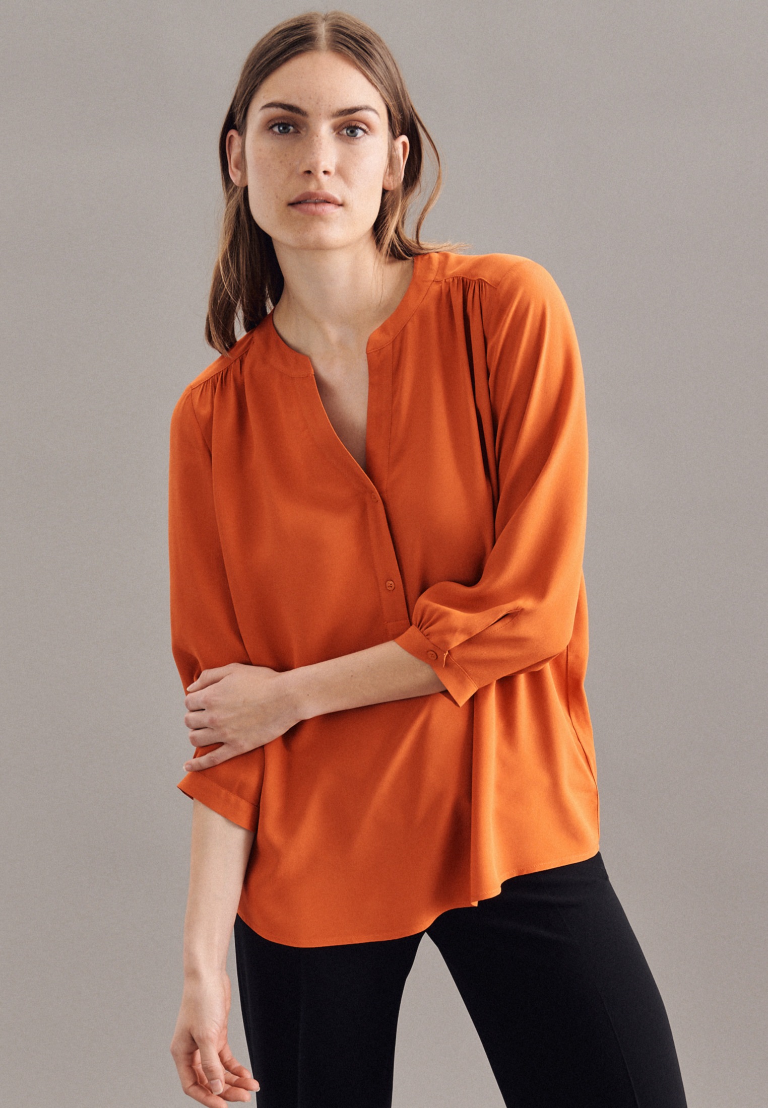 seidensticker Shirtbluse »Schwarze Rose«, 3/4-Arm V-Neck Uni kaufen