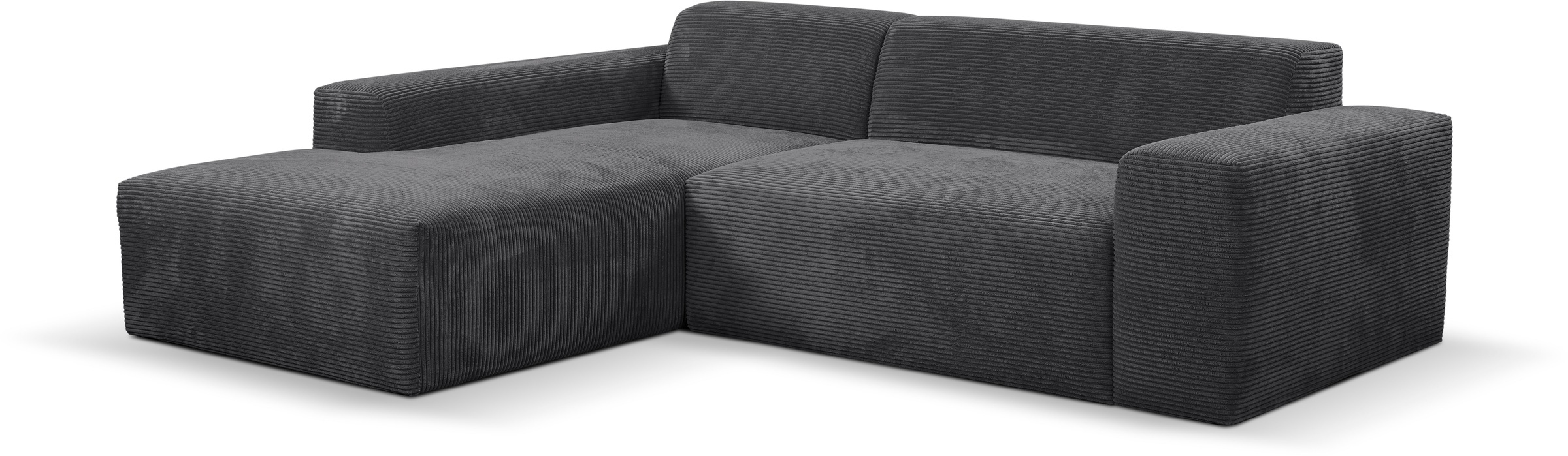 WERK2 Ecksofa »Zeus-L modern und zeitlos, Breite 253cm, bequemes Sofa«, Curvy Trend Ecksofa mit urbaner Optik