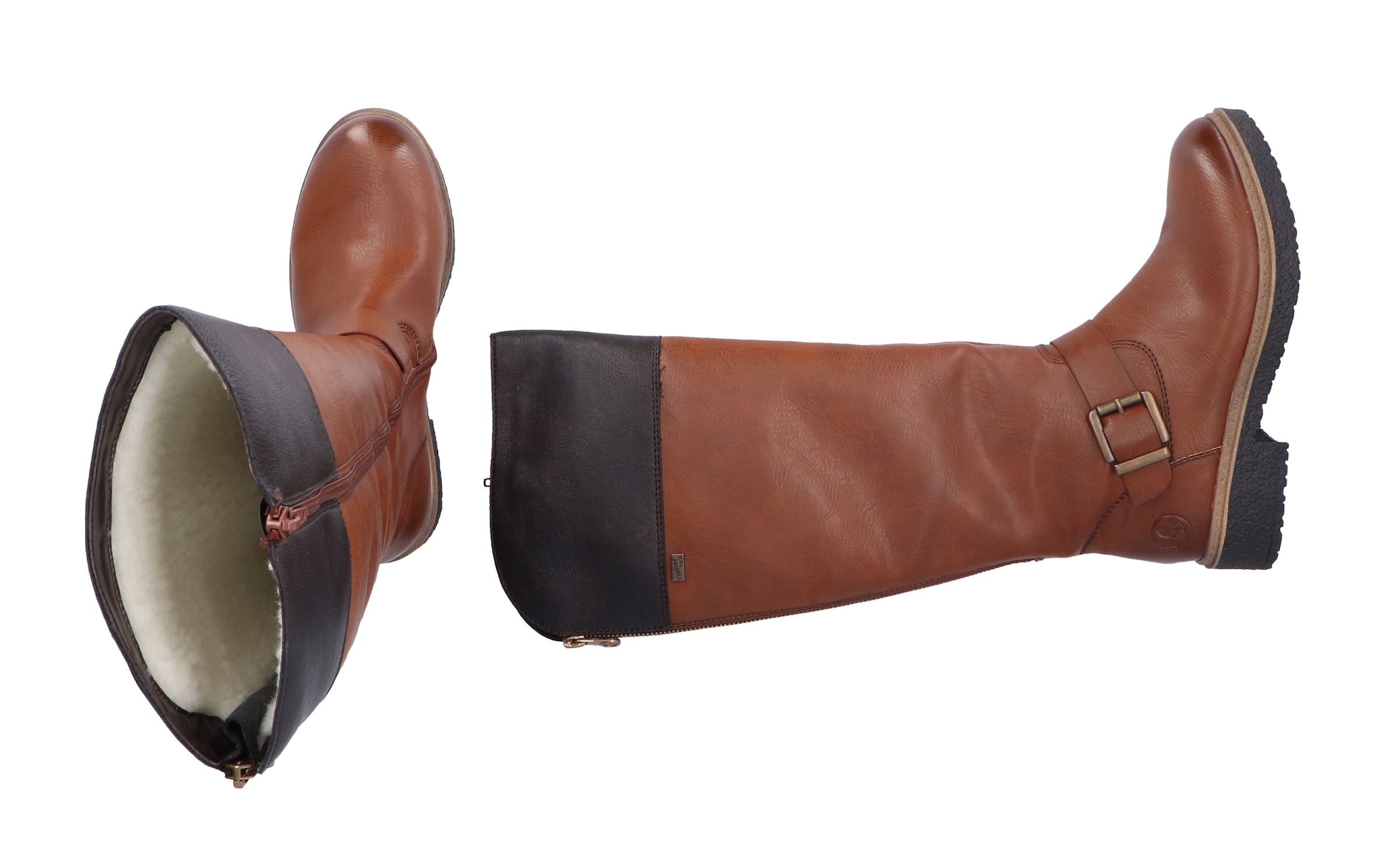 Rieker Winterstiefel, Langschaftstiefel, TEX-Membran, Blockabsatz, Innenreißverschluss