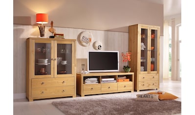 Wohnwand »Gotland«, (Set, 3 St.), bestehend aus 1 Highboard, 1 TV-Lowboard und 1 Vitrine