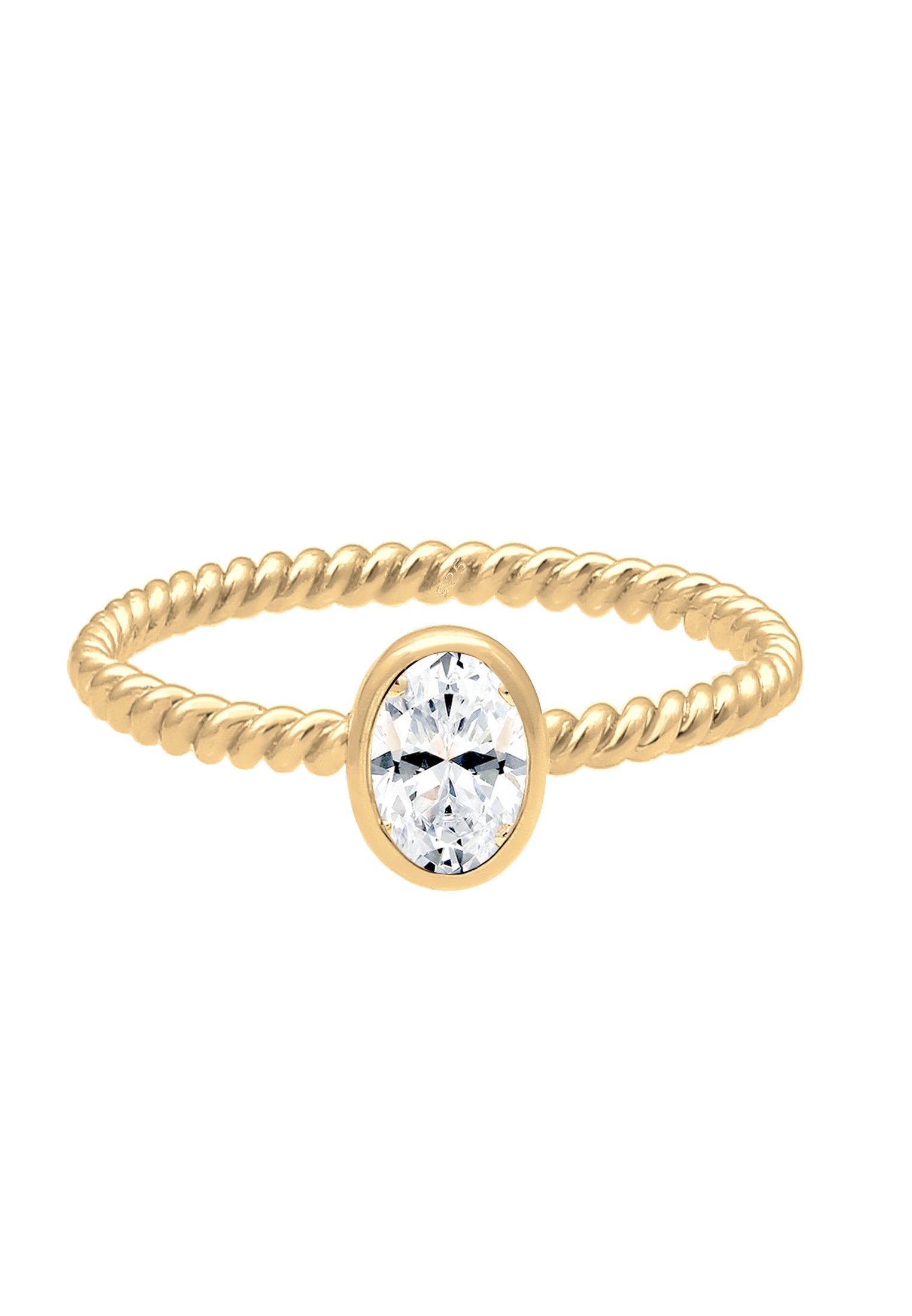 Elli Premium Verlobungsring »Ring Verlobungsring Topas Weiß 925 Sterling Silber vergoldet«