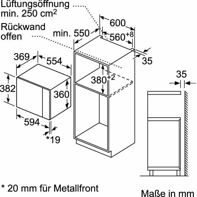 NEFF Einbau-Mikrowelle »N 50 XXL mit 900 W Mikrowelle, HLAWD53N0«, Jahren 3 Garantie