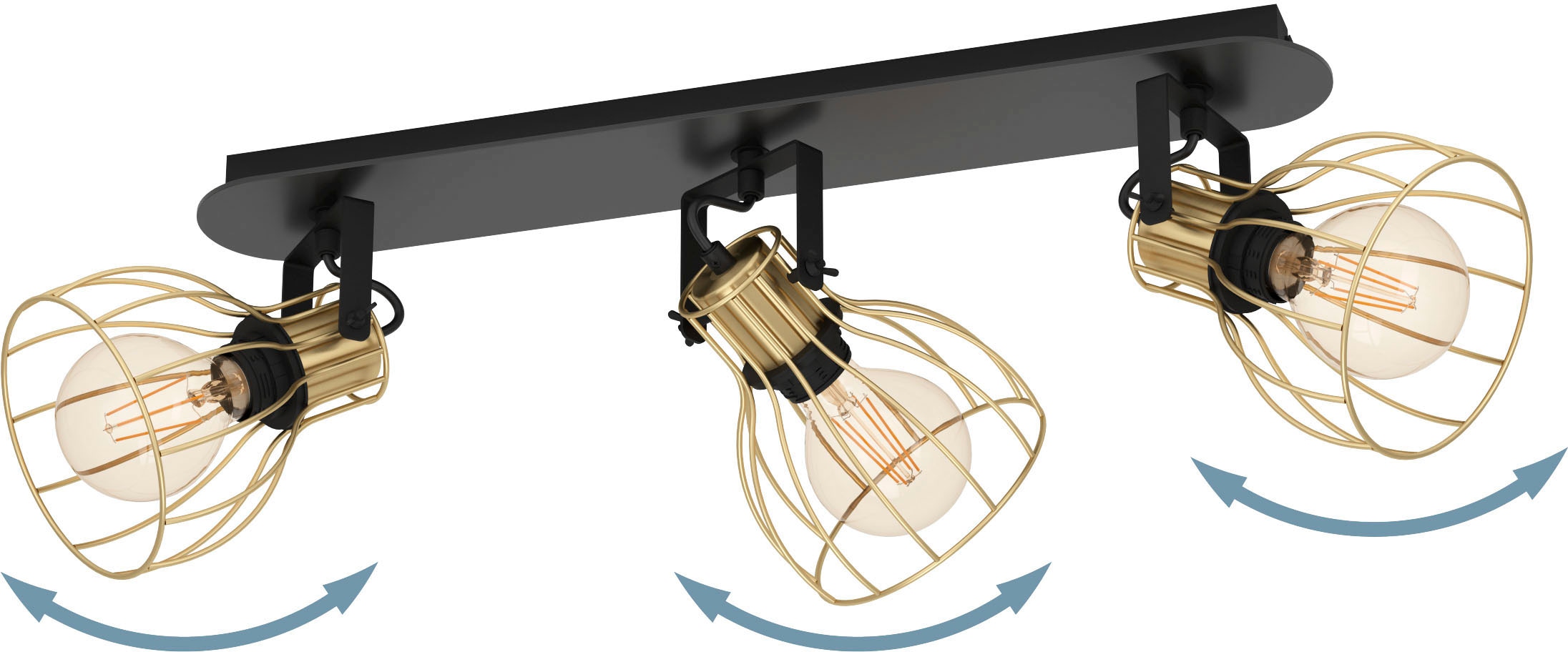 EGLO Deckenspot »SAMBATELLO« E27 1 Stk. Deckenspot aus Stahl, Holz  -  exkl. E27 - 40W