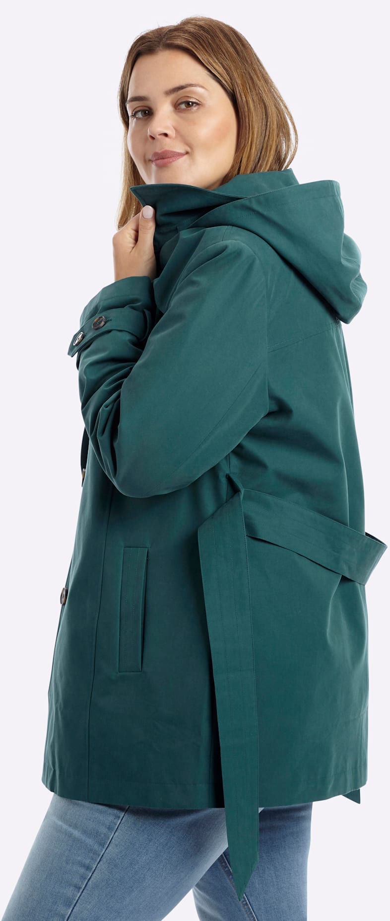 Sheego Langjacke mit Kapuze
