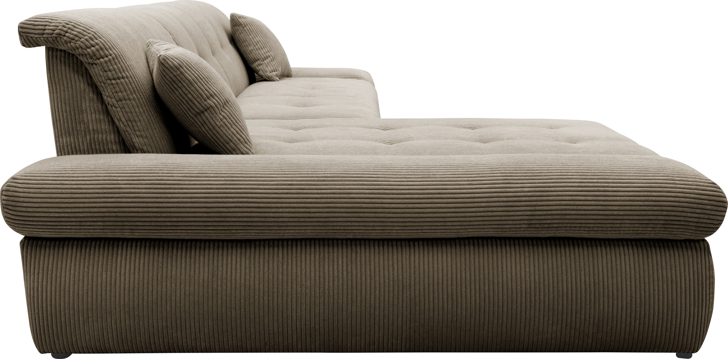 DOMO collection Ecksofa »Moric Luxus - B/T/H 300/172/80 cm, XXL-Format«, L-Form, 140kg Belastung/Sitz, in Cord, Chenille, Kunstleder