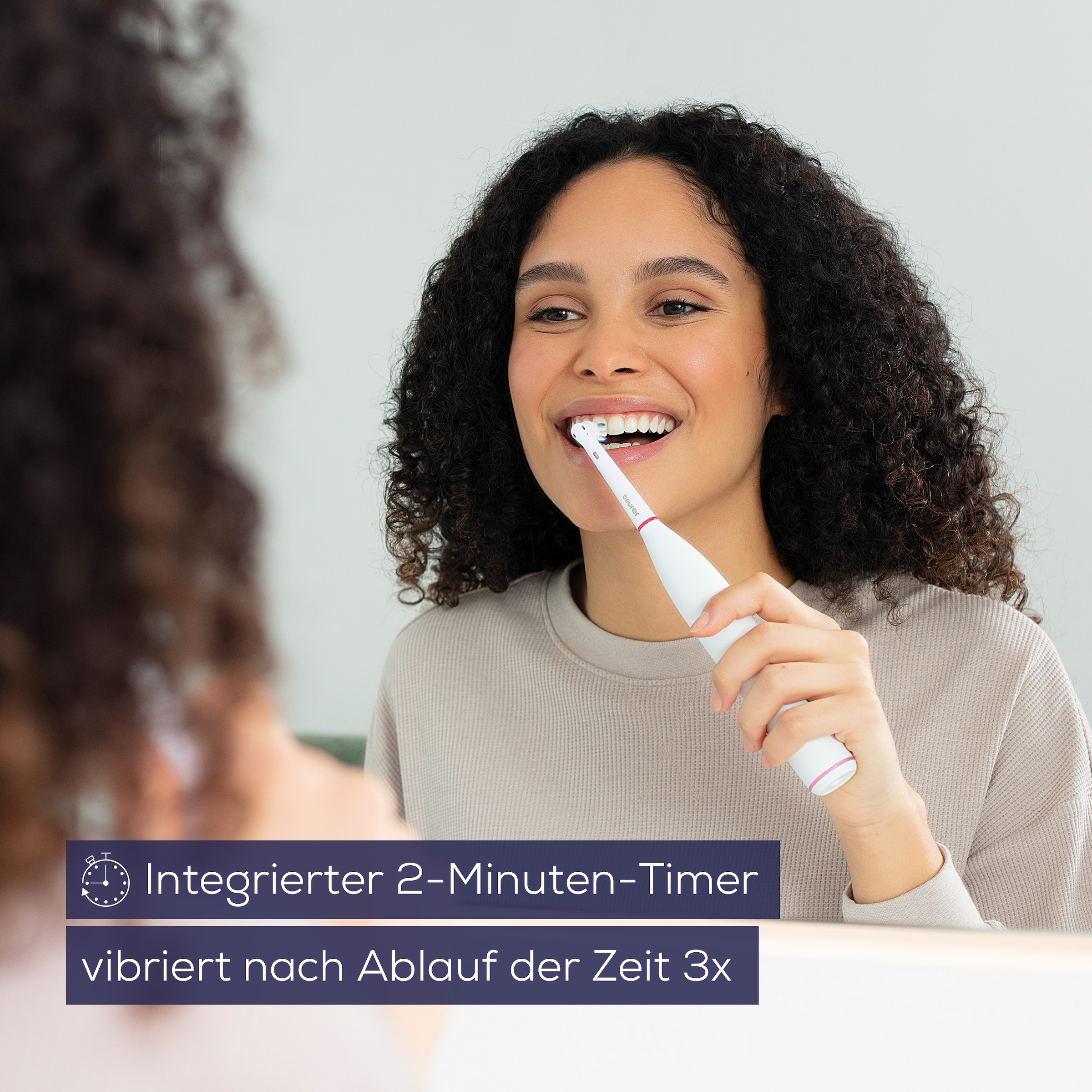 BEURER Elektrische Zahnbürste »TB 30, Elektrische Zahnbürste zur Plaque-Entfernung mit Timer«, 1 St. Aufsteckbürsten, 2 Reinigungsprogramme und 2-Minuten-Timer, effektive Plaque-Entfernung