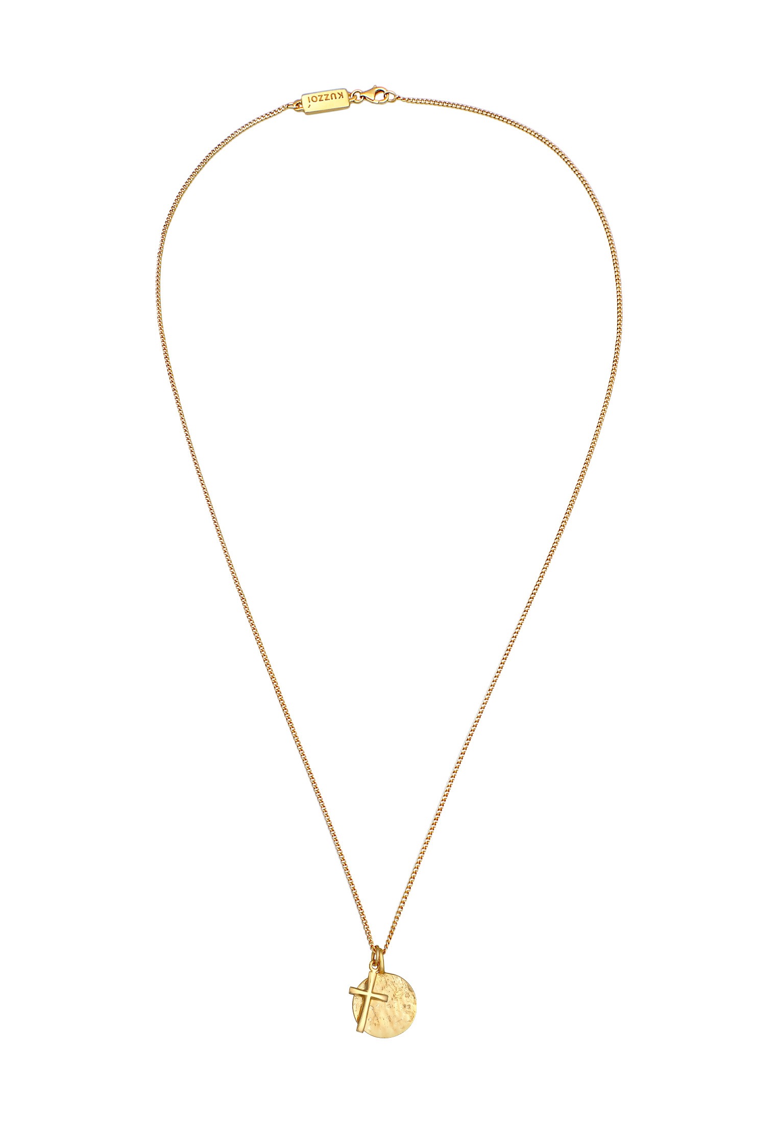 Kuzzoi Lange Kette »Halskette Herren Coin Antik Kreuz Trend Modern 925 Silber«
