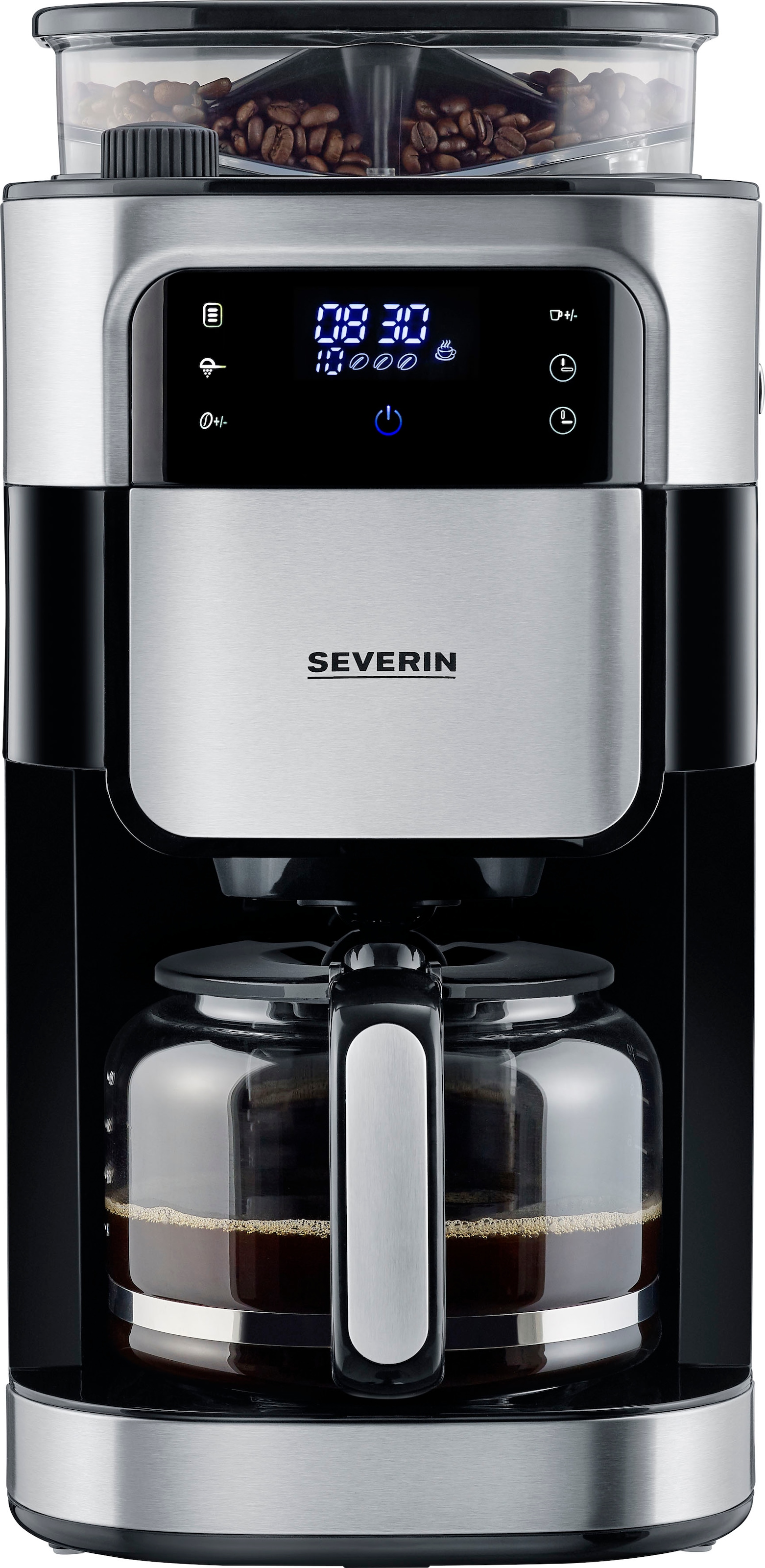 Severin Kaffeemaschine mit Mahlwerk »KA 4813«, 1,25 l Kaffeekanne, Permanentfilter, 1x4, Mahlgrad und Kaffeemenge einstellbar, Warmhalten: bis 60 Min., Timer