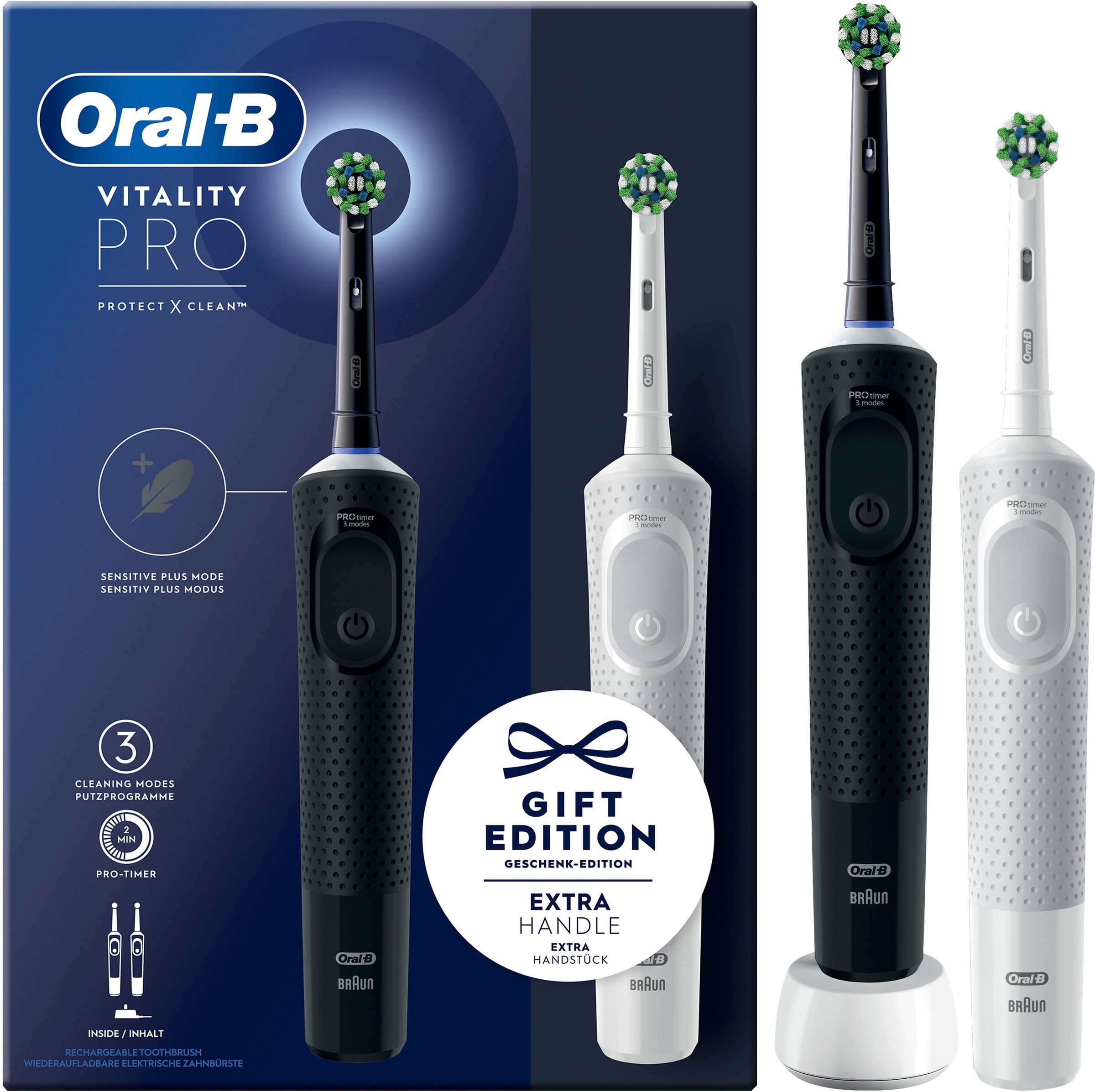 Oral B Elektrische Zahnbürste »Vitality Pro«, 2 St. Aufsteckbürsten, 3 Putzmodi,... kaufen