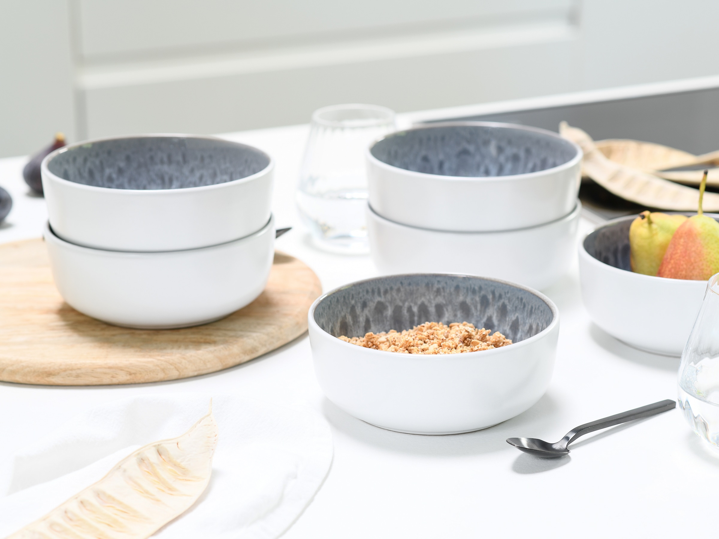 OTTO home Müslischale »modernes Schüssel-Set Lykk, Geschirr-Set, Bowl« 6 Stk. aus Steinzeug hohe Haltbarkeit, spülmaschinen- & mikrowellengeeignet, Reaktivglasur