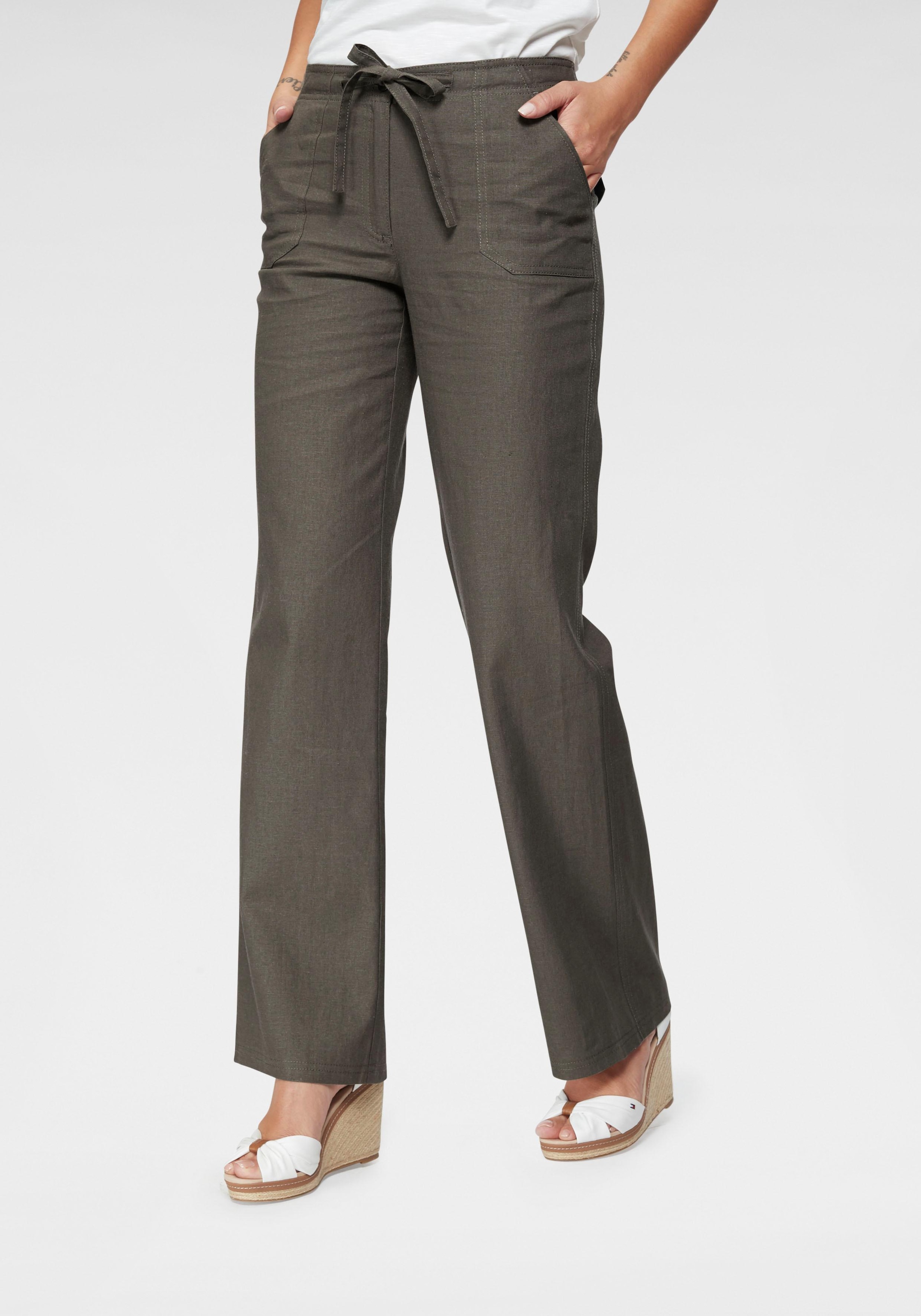 Aniston CASUAL Leinenhose, mit Bindeband