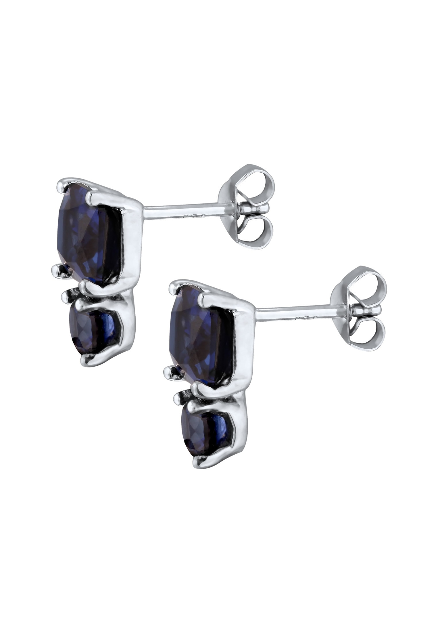 Elli Premium Paar Ohrstecker »Ohrringe Saphir Dunkelblau 925 Sterling Silber«