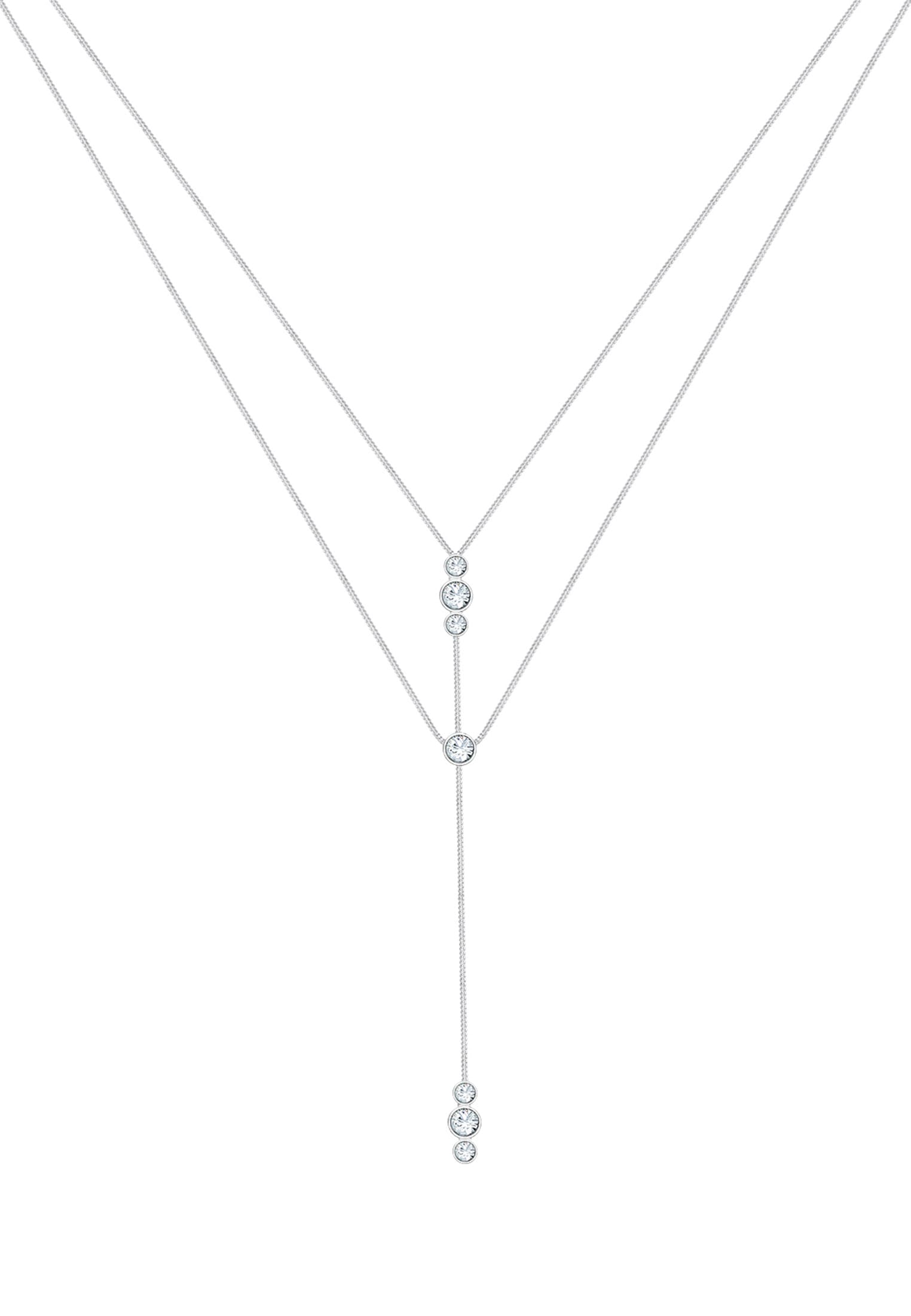 Elli Silberkette »Halskette Y-Kette Layer 925 Silber, mit Kristallen von Swarovski®«