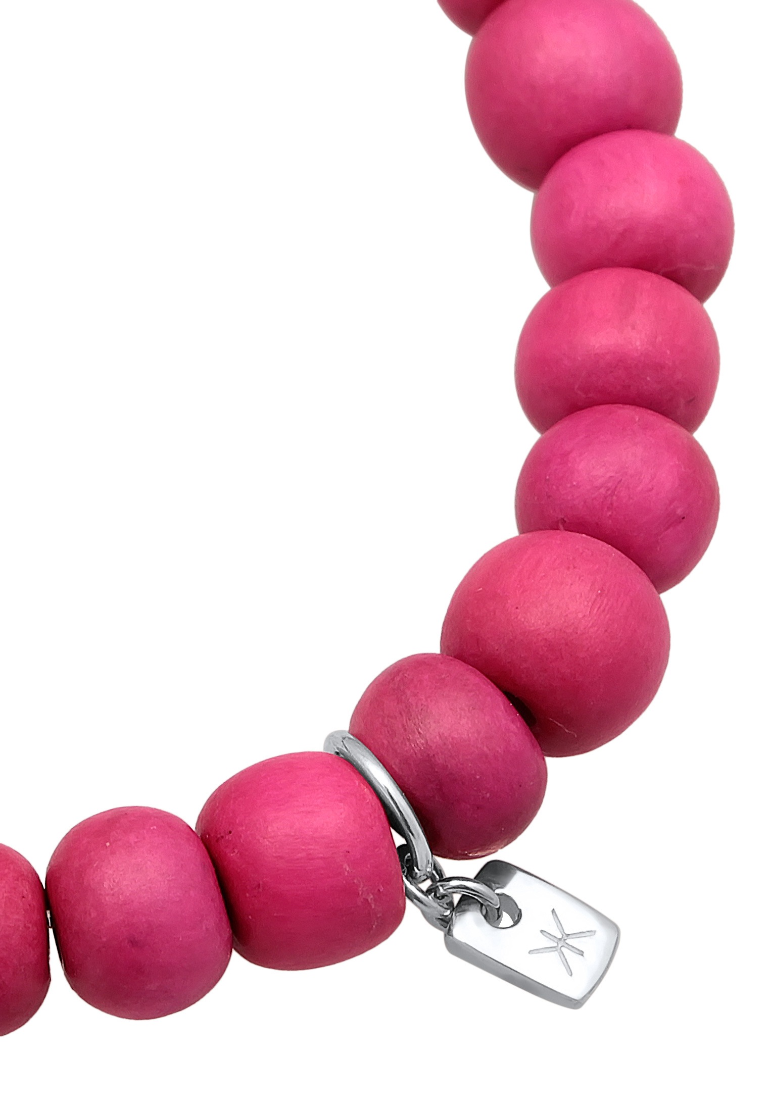 Kuzzoi Armkette »Armband Holz Perlen Rosa Bead 925 Silber«