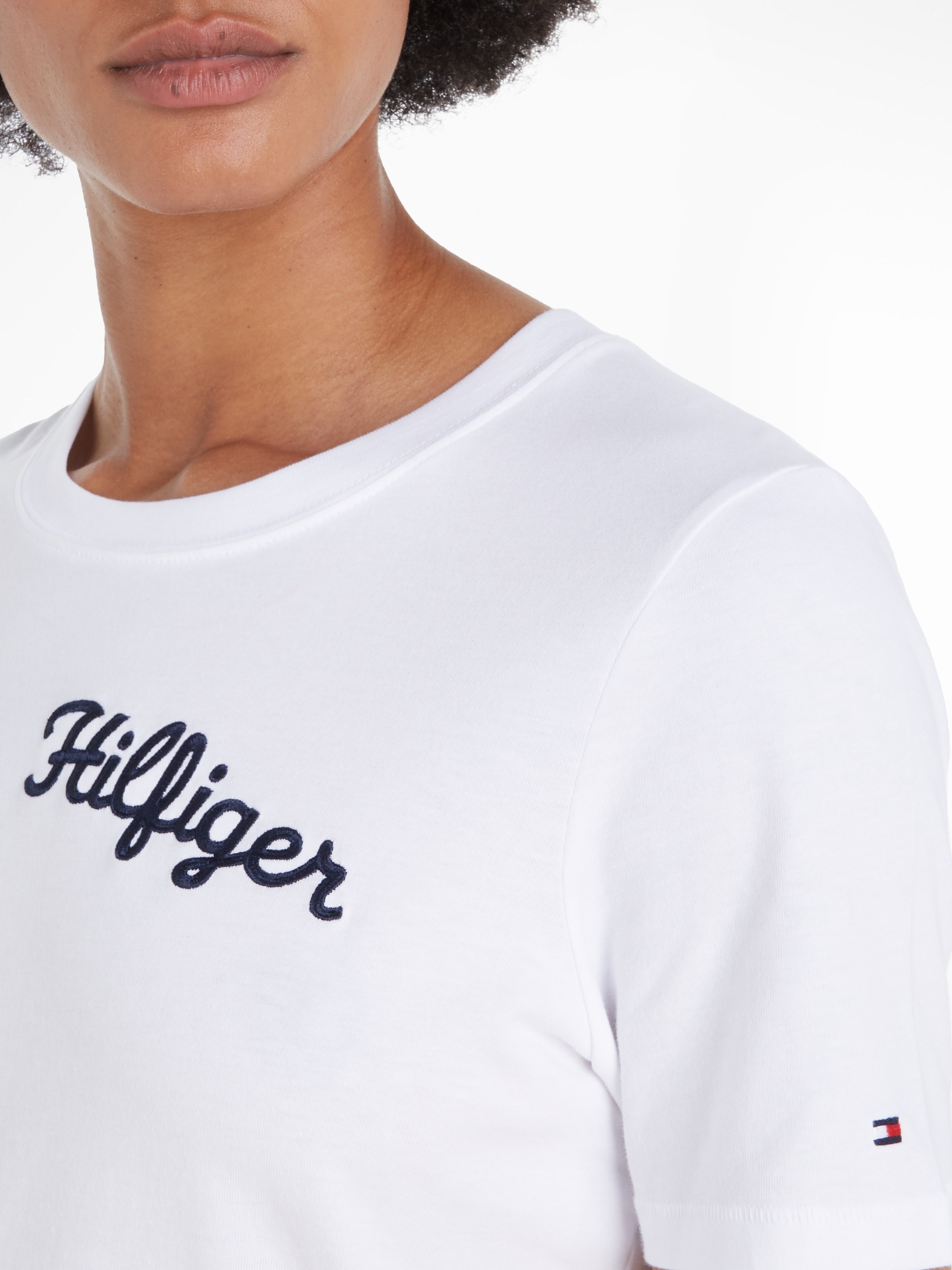 Tommy Hilfiger Kurzarmshirt »REG SCRIPT C-NK SS«, mit Tommy Hilfiger Script Logo-Schriftzug