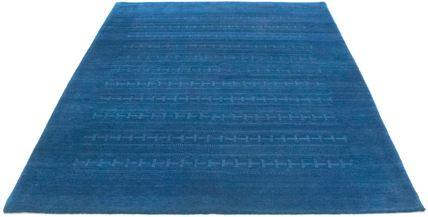 handgeknüpft blau«, handgeknüpft Teppich »Loribaft Wollteppich morgenland rechteckig,