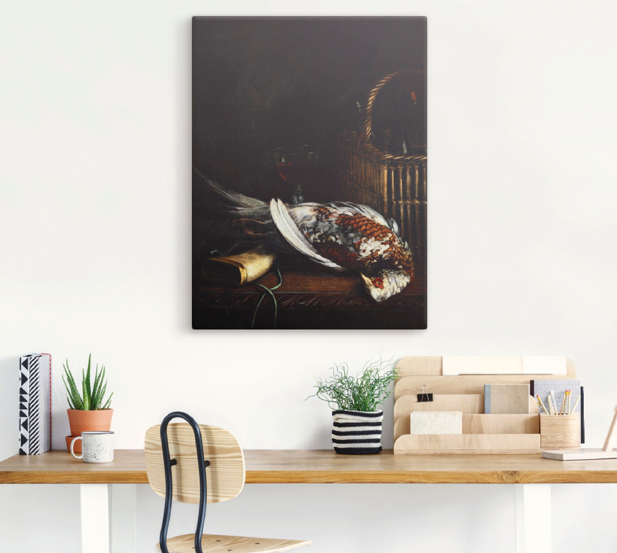 Artland Leinwandbild »Stillleben mit Fasan.«, Arrangements, (1 St.), auf Keilrahmen gespannt