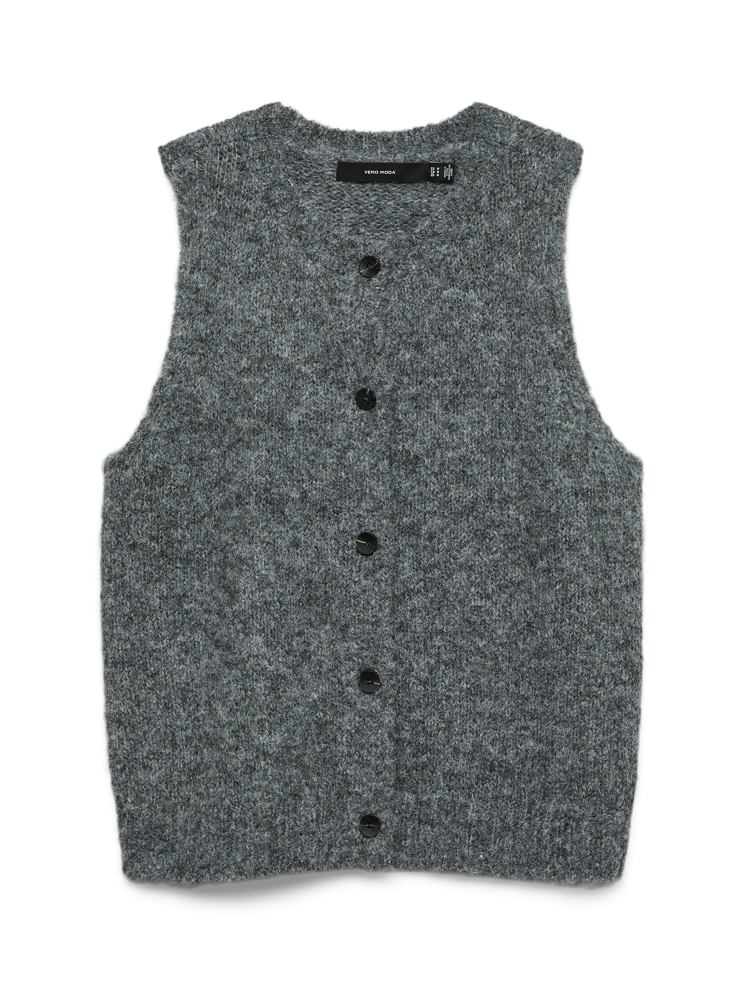 Vero Moda Strickweste »VMNOVAH SL O-NECK BUTTON VEST NOOS« Materialmix, loose fit