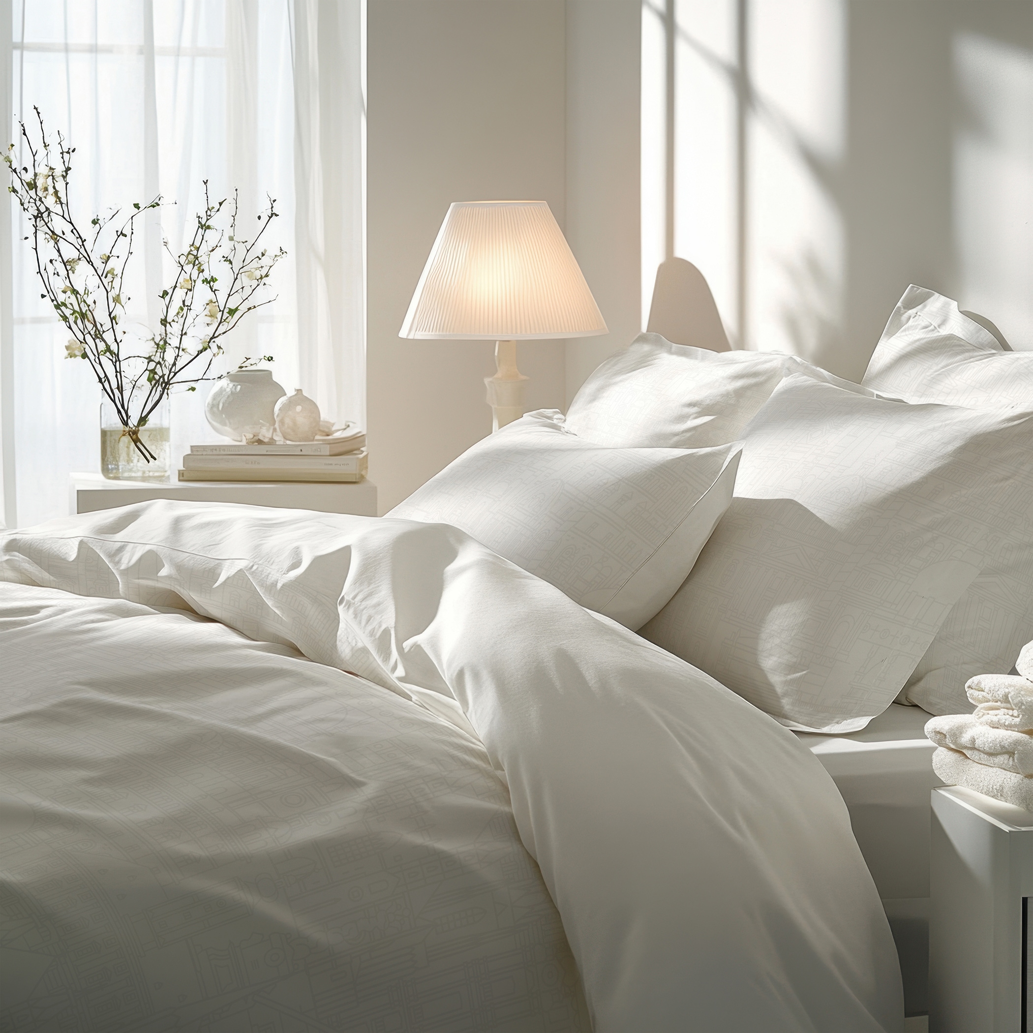 Florella Wendebettwäsche »Skyline weiss SAGENHAFT Edel-Satin,  100% Baumwolle«