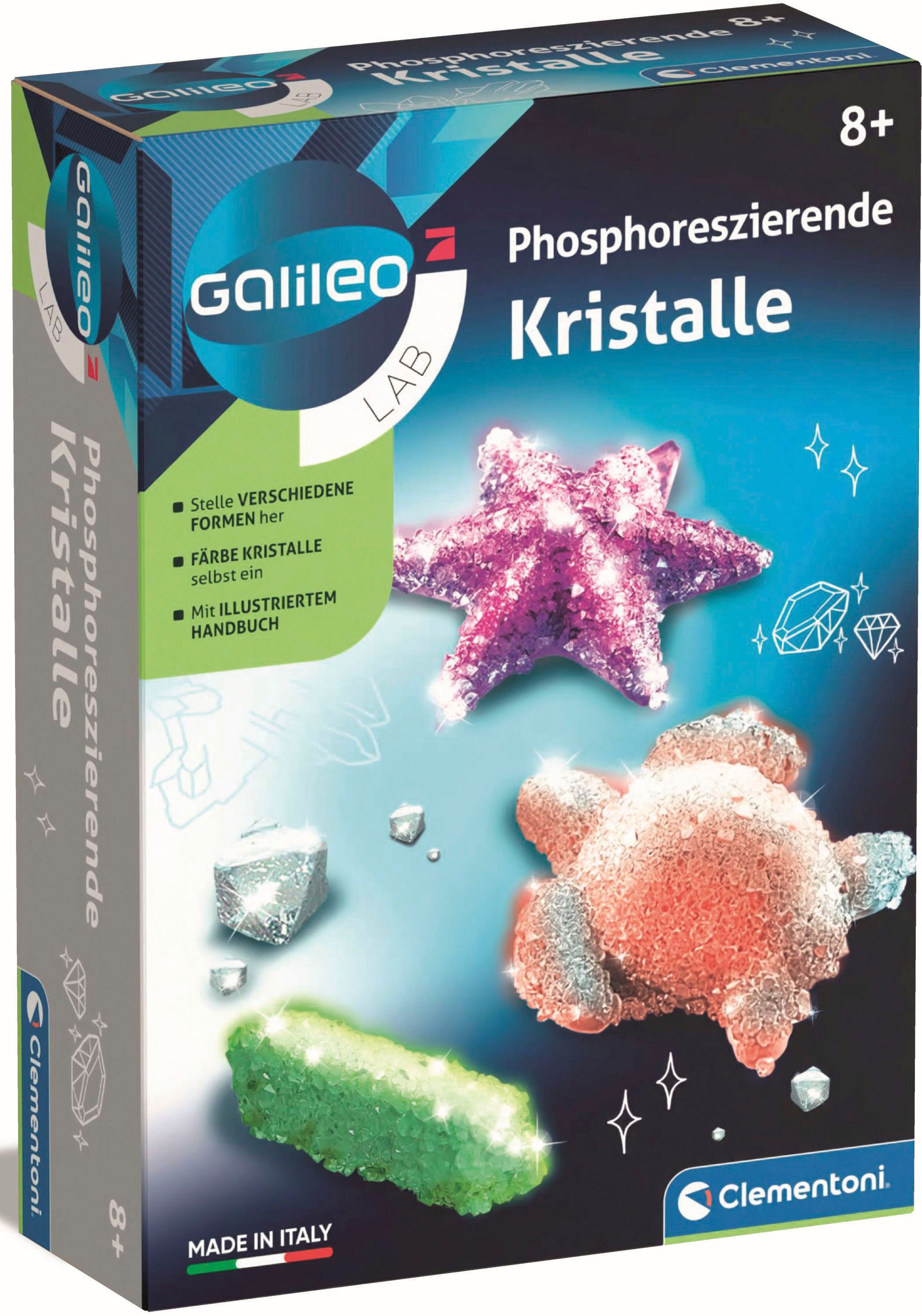 Clementoni® Experimentierkasten »Galileo, Phosphoreszierende Kristalle«, Made in Europe