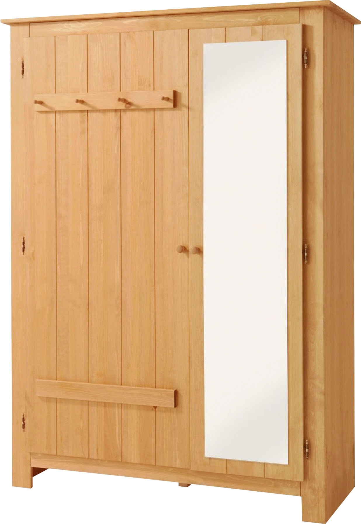 Garderobenschrank mit cm schönem »Bertram«, Raten Höhe Home einer kaufen massivem Spiegeltür, auf affaire Kiefernholz, 170 aus