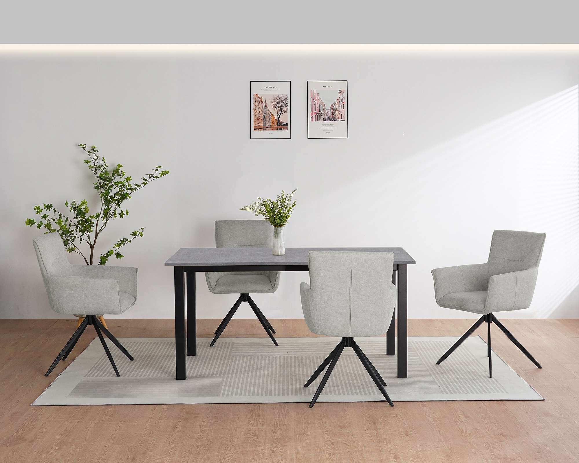 OTTO home Esszimmerstuhl »Corrdell« (Set) 2 Stk.edler Webstoff Bezug, schwarzes pulverbeschichtetes Metallgestell