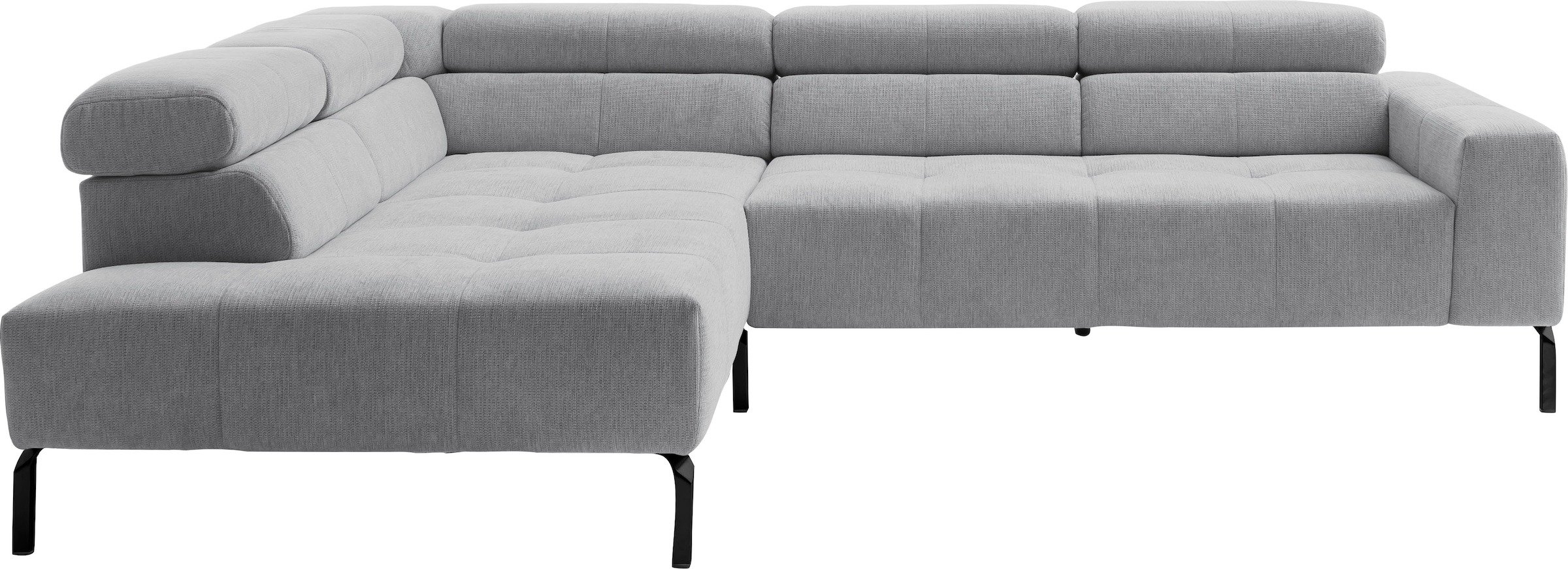 Home affaire Ecksofa »Claya Move, L-Form, Kopf- & Rückenverstellung, Breite 282 cm« Moderne Steppung, weicher Polsteraufbau & saugroboterfreundliche Höhe