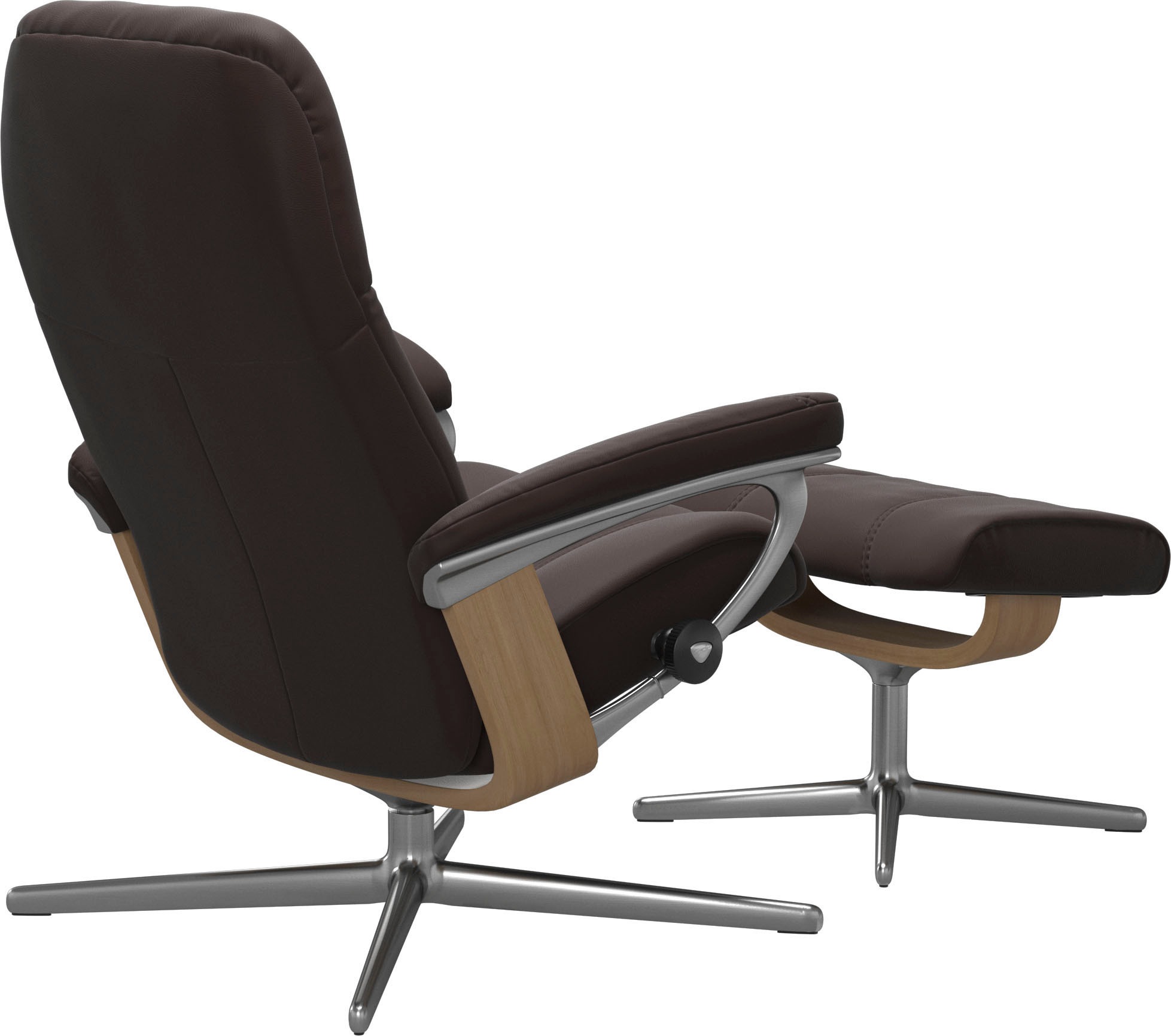 Stressless® Relaxsessel »Consul«, (Set, Relaxsessel mit Hocker), mit Hocker, mit Cross Base, Größe S, M & L, Holzakzent Eiche