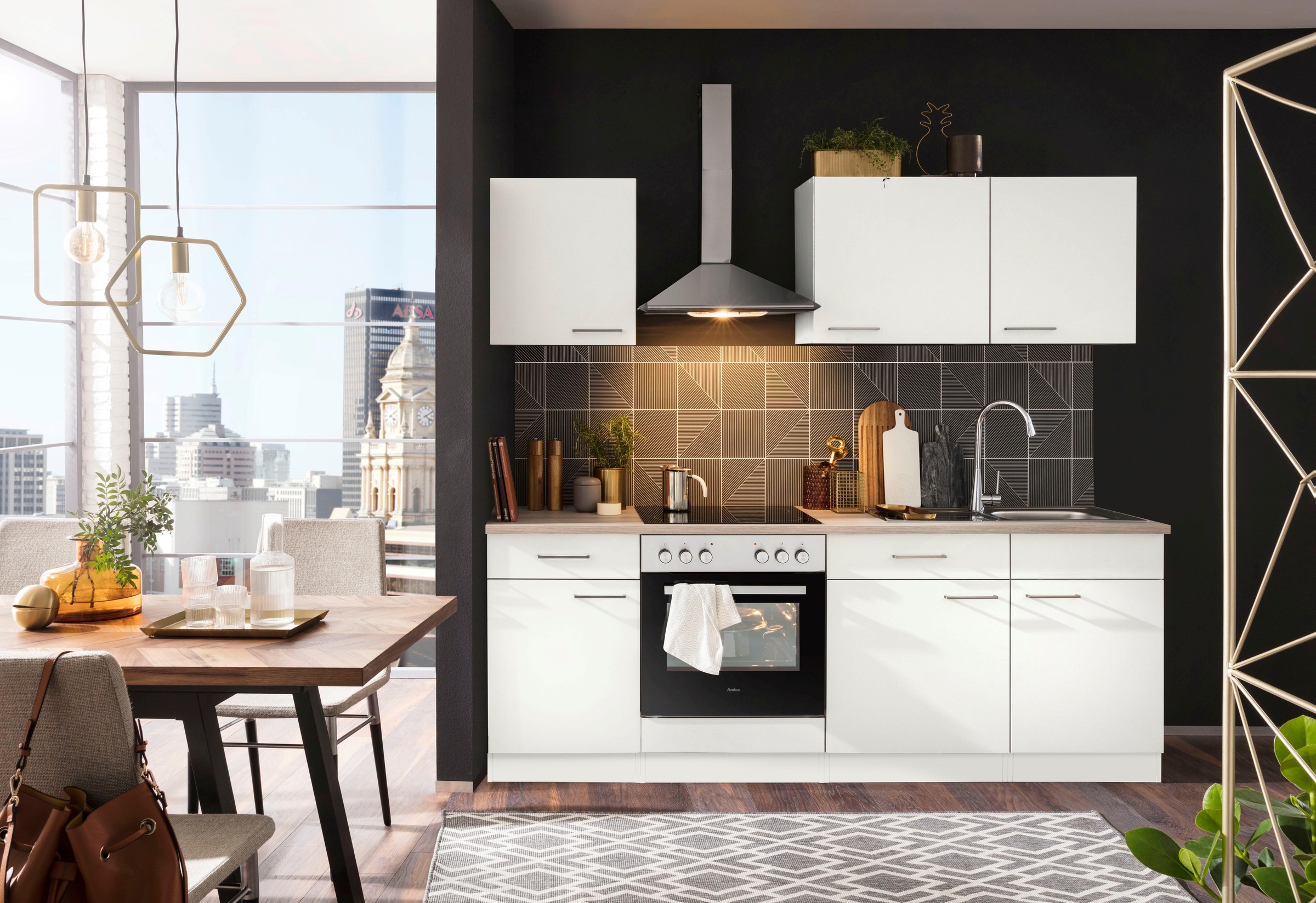 wiho Küchen Küchenzeile »Zell«, mit E-Geräten, Breite 220 cm bequem kaufen