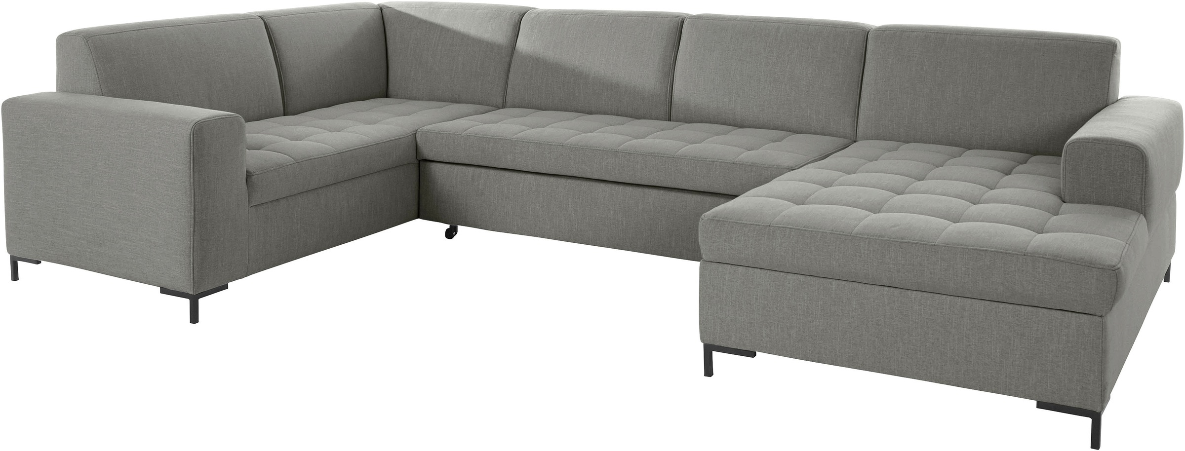 OTTO products Wohnlandschaft »Grazzo U-Form«, hochwertige Stoffe aus recyceltem Material, Steppung im Sitzbereich