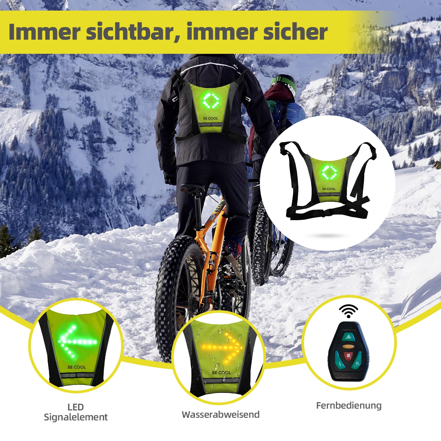 be cool Warnweste »BC250PK02 Softpocket mit LED«