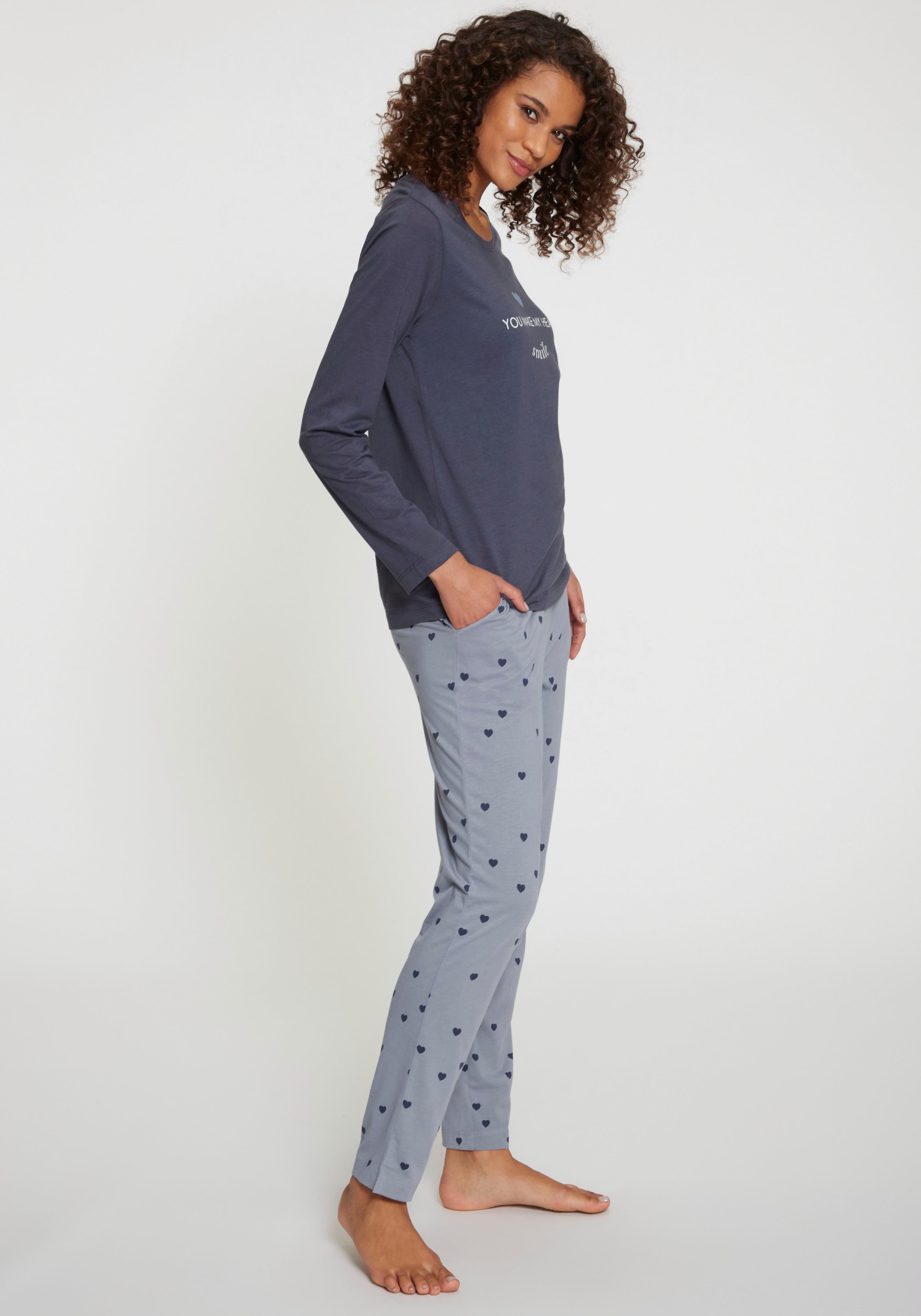 Vivance Dreams Pyjama 2 tlg. mit süßem Schrift-Aufdruck