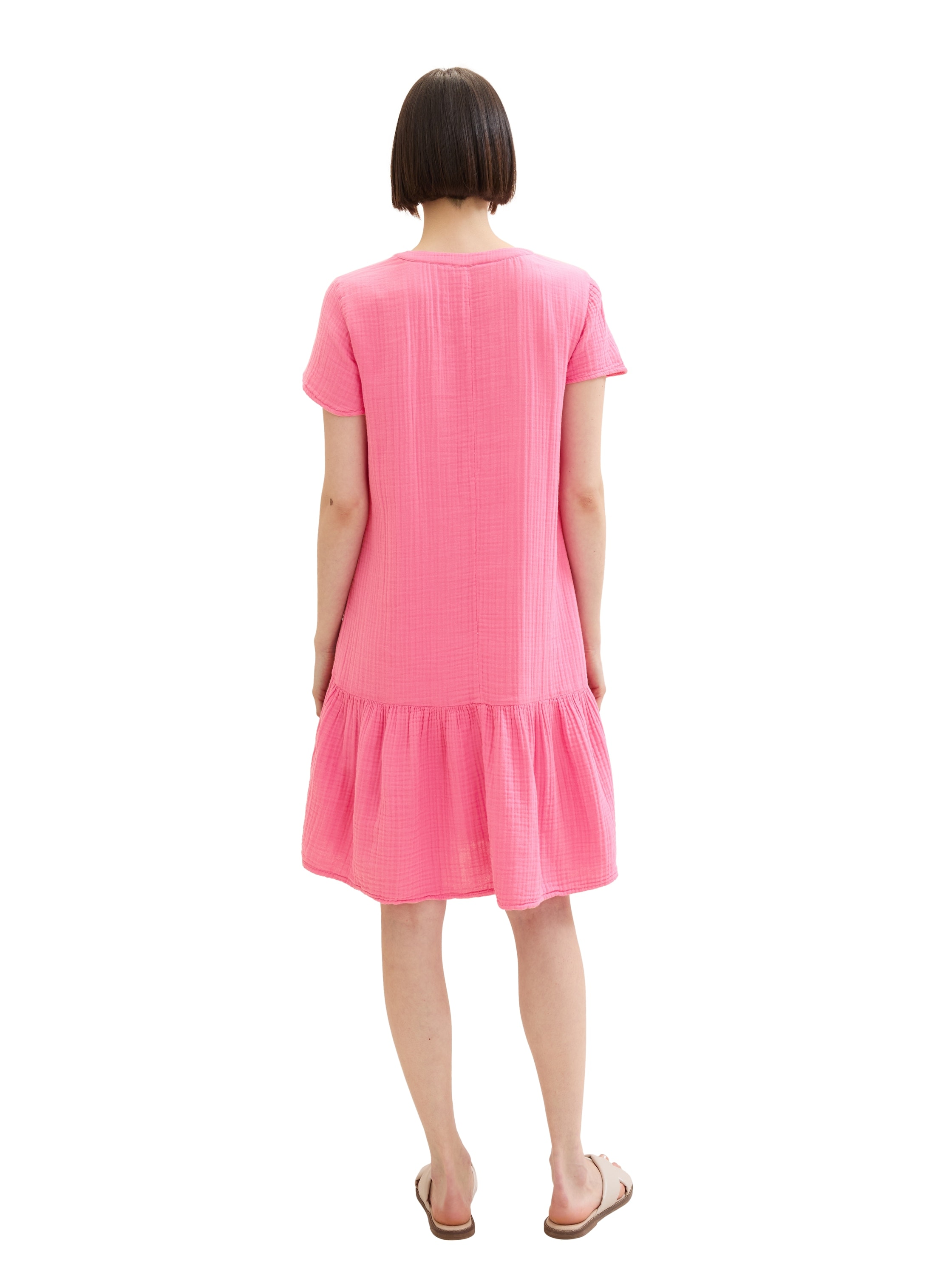 TOM TAILOR Minikleid, mit leichter Raffung - in Crincle-Optik