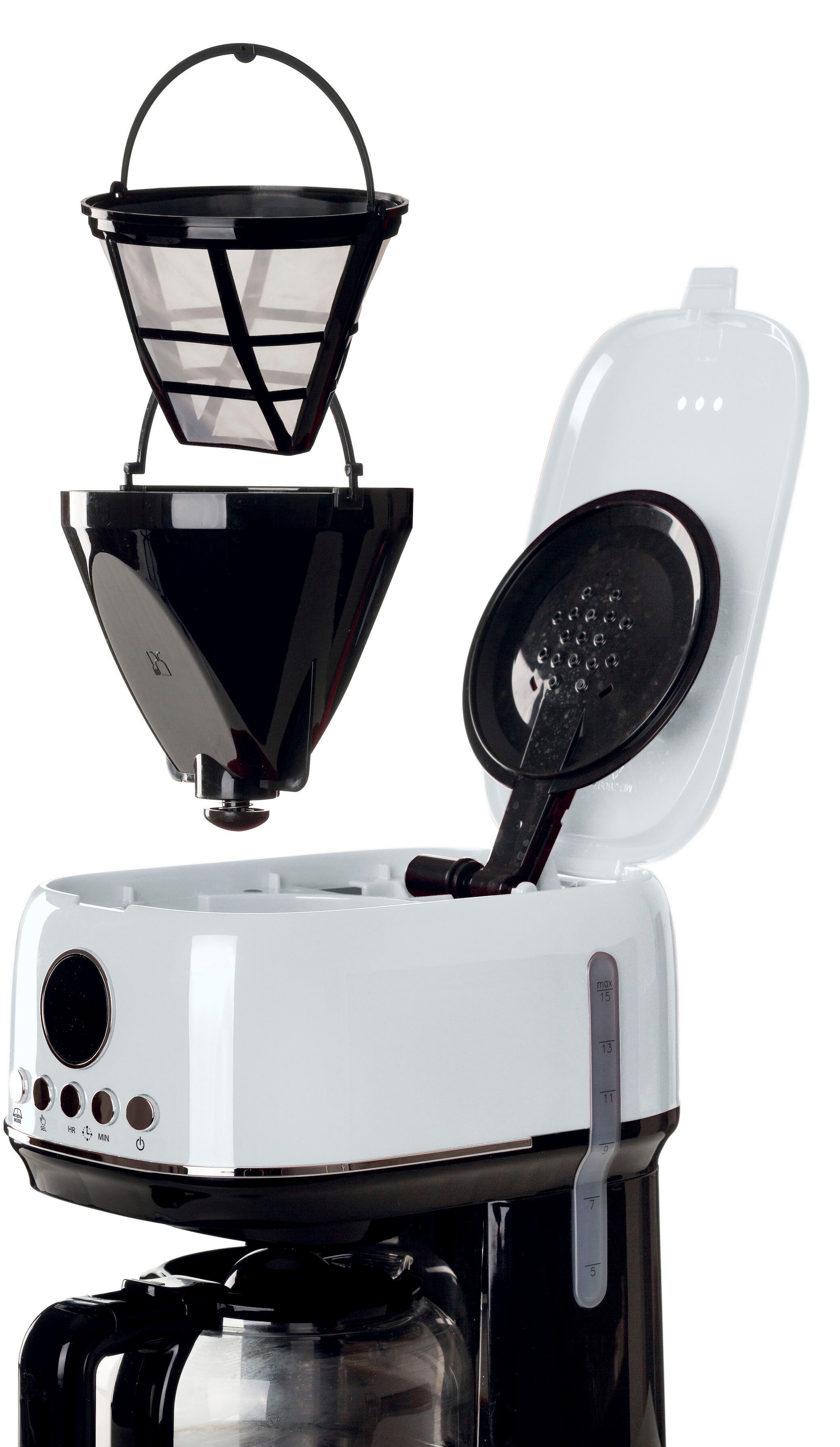 Ariete Filterkaffeemaschine »1396W Moderna weiß,1,5 L mit Timer, Programmwahl und Warmhaltefunktion«, Permanentfilter