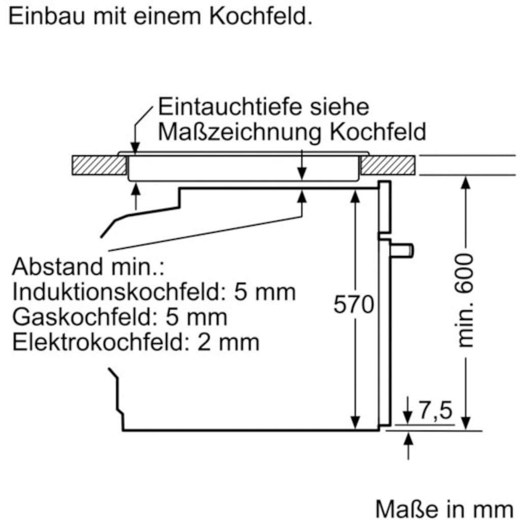 BOSCH Einbaubackofen »HRA534BS0«, Serie 4, HRA534BS0, mit Teleskopauszug nachrüstbar, ecoClean