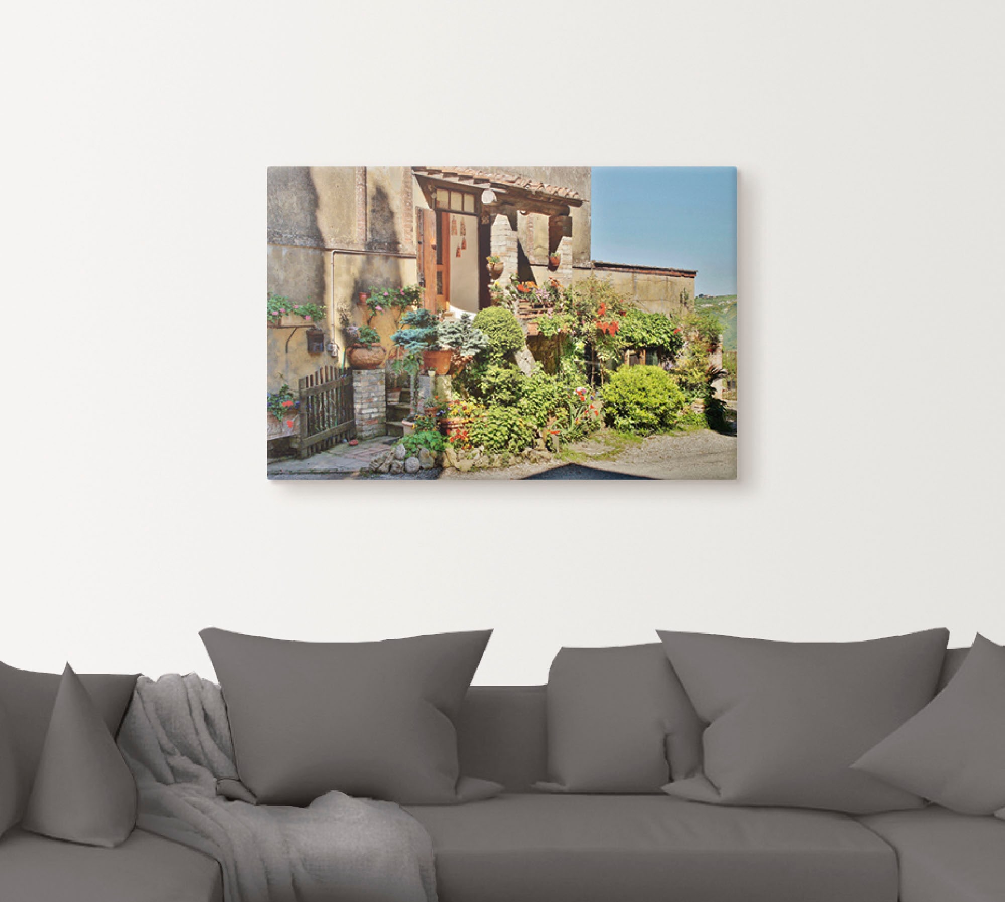 Artland Wandbild »Kleines Paradies in der Toskana«, Gebäude, (1 St.), als Leinwandbild, Poster in verschied. Größen