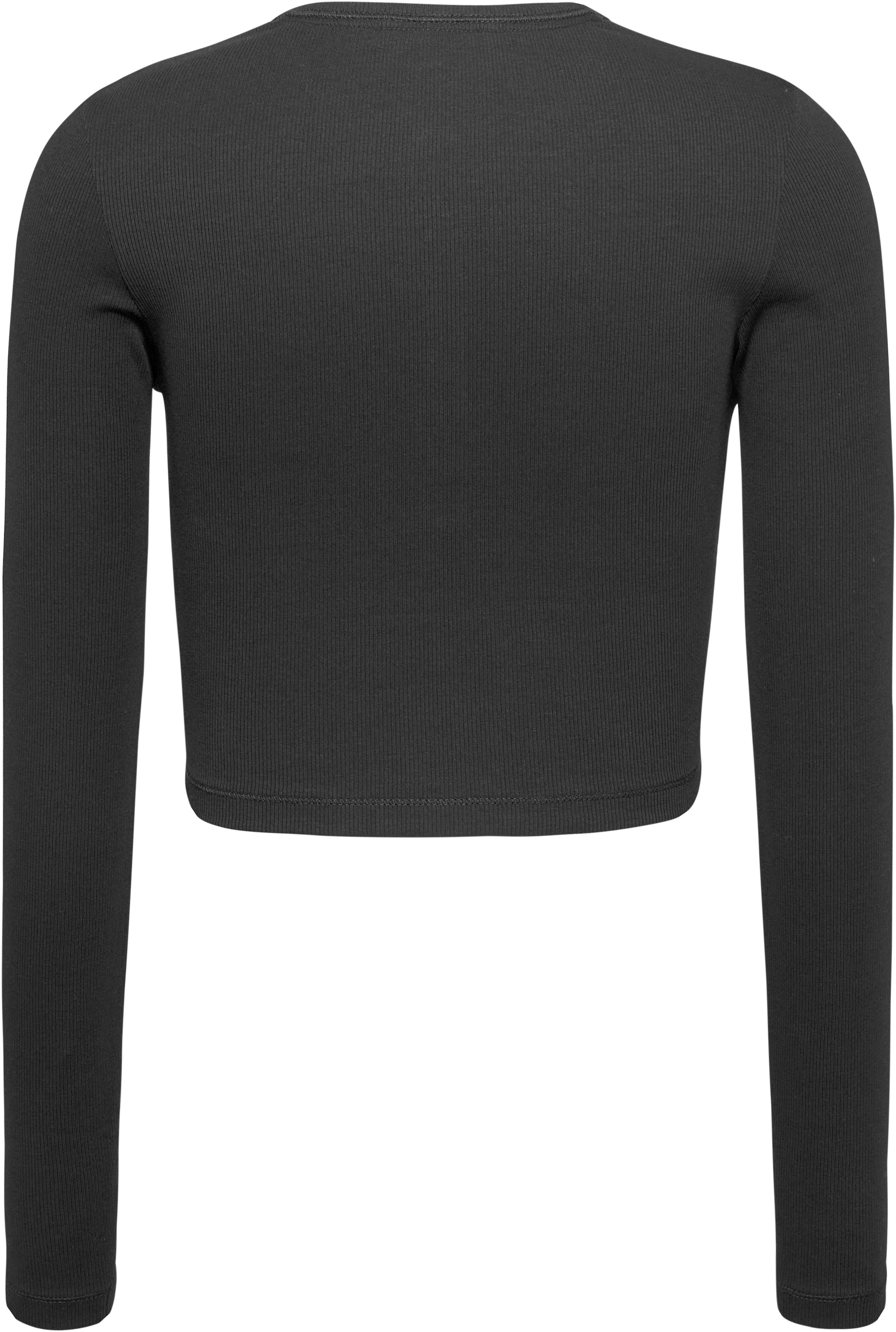 Tommy Jeans Langarmshirt »TJW CRP HENLEY TOP LS«, in modischer Cropped Form