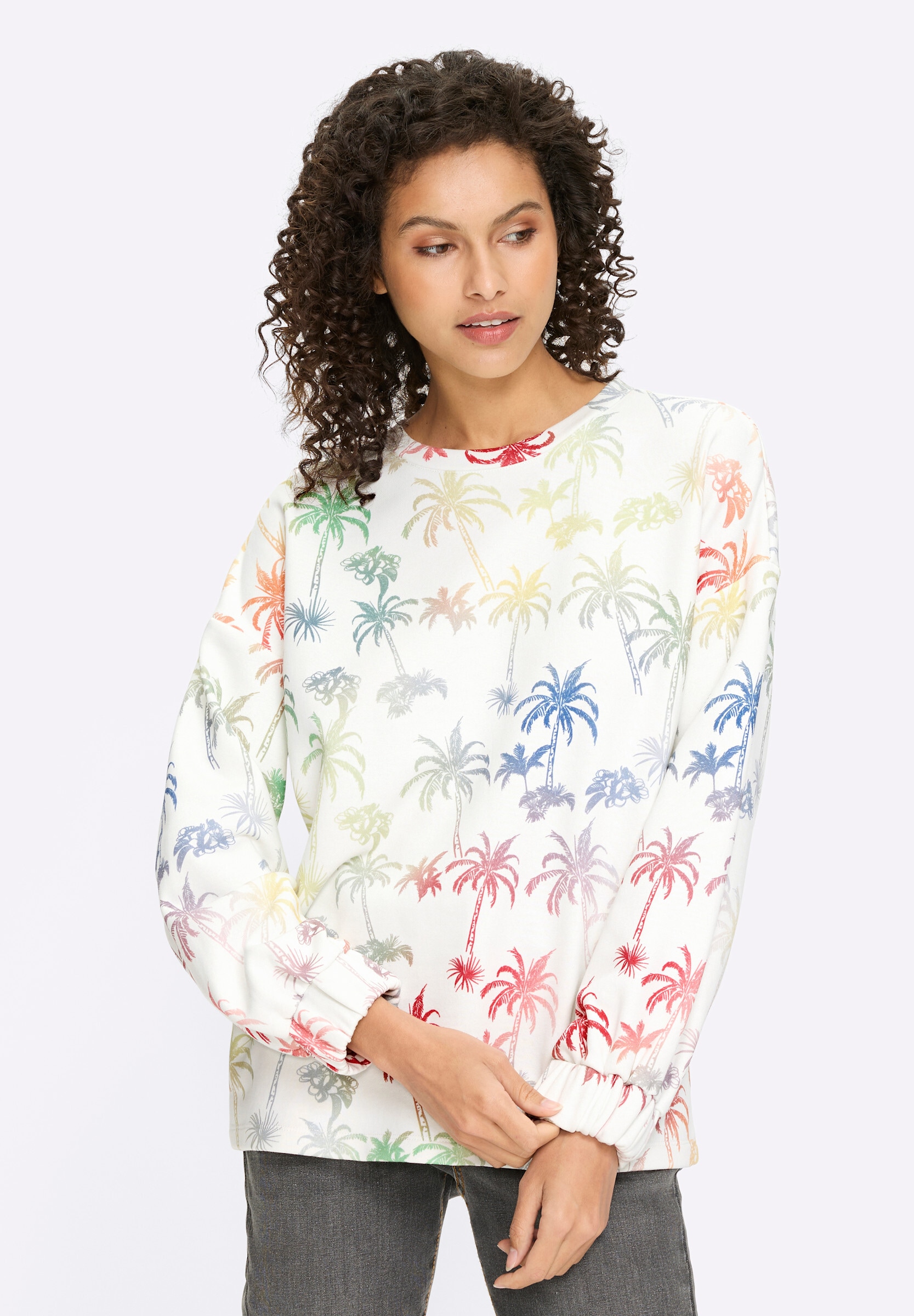 heine Sweatshirt »Sweatshirt Sweatshirt mit Palmen-Print«
