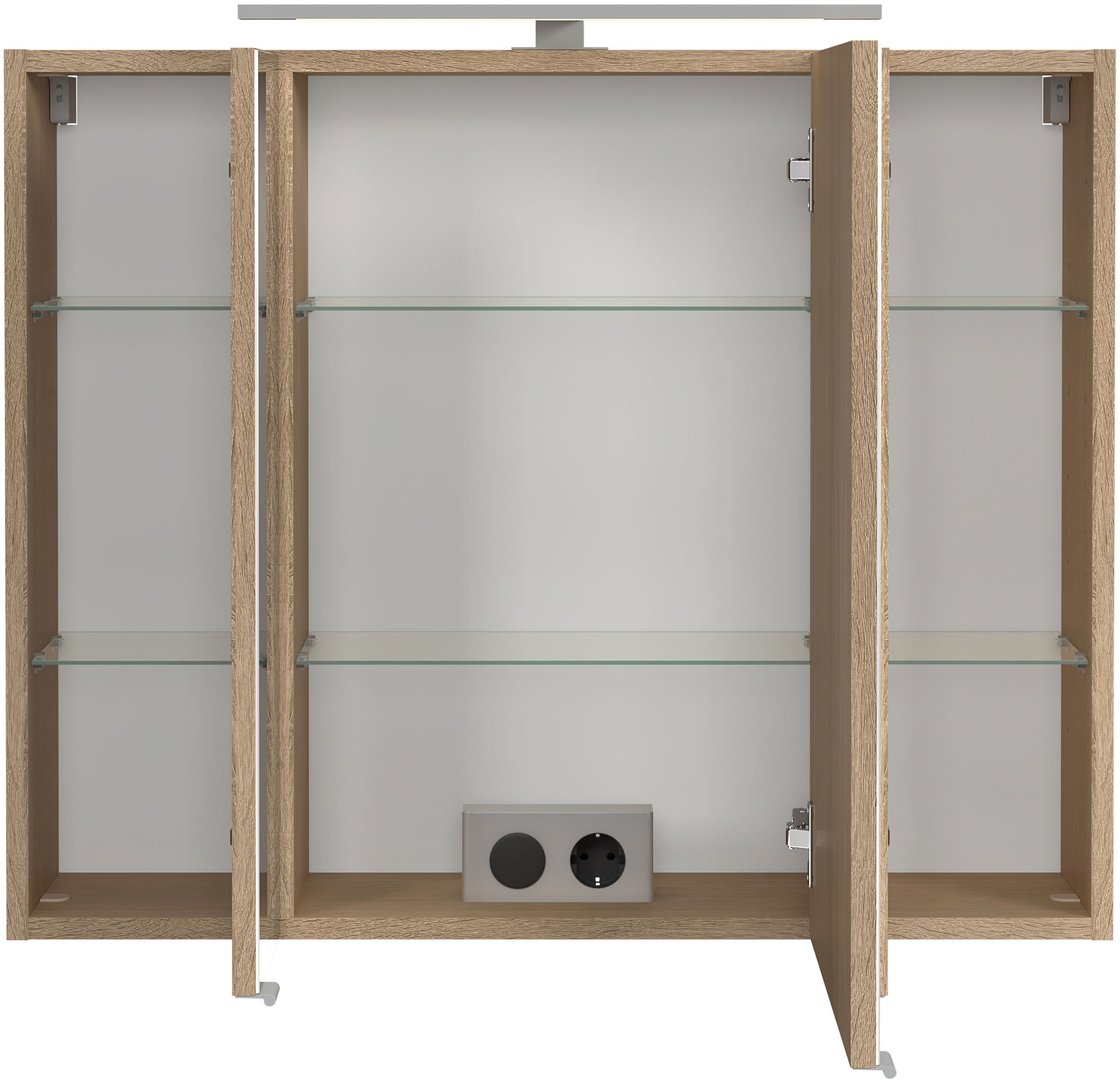 welltime Badmöbel-Set »EIXO, Set aus Spiegelschrank, Waschtisch und Midischrank«, Set 110 cm breit, Badmöbel mit LED-Beleuchtung