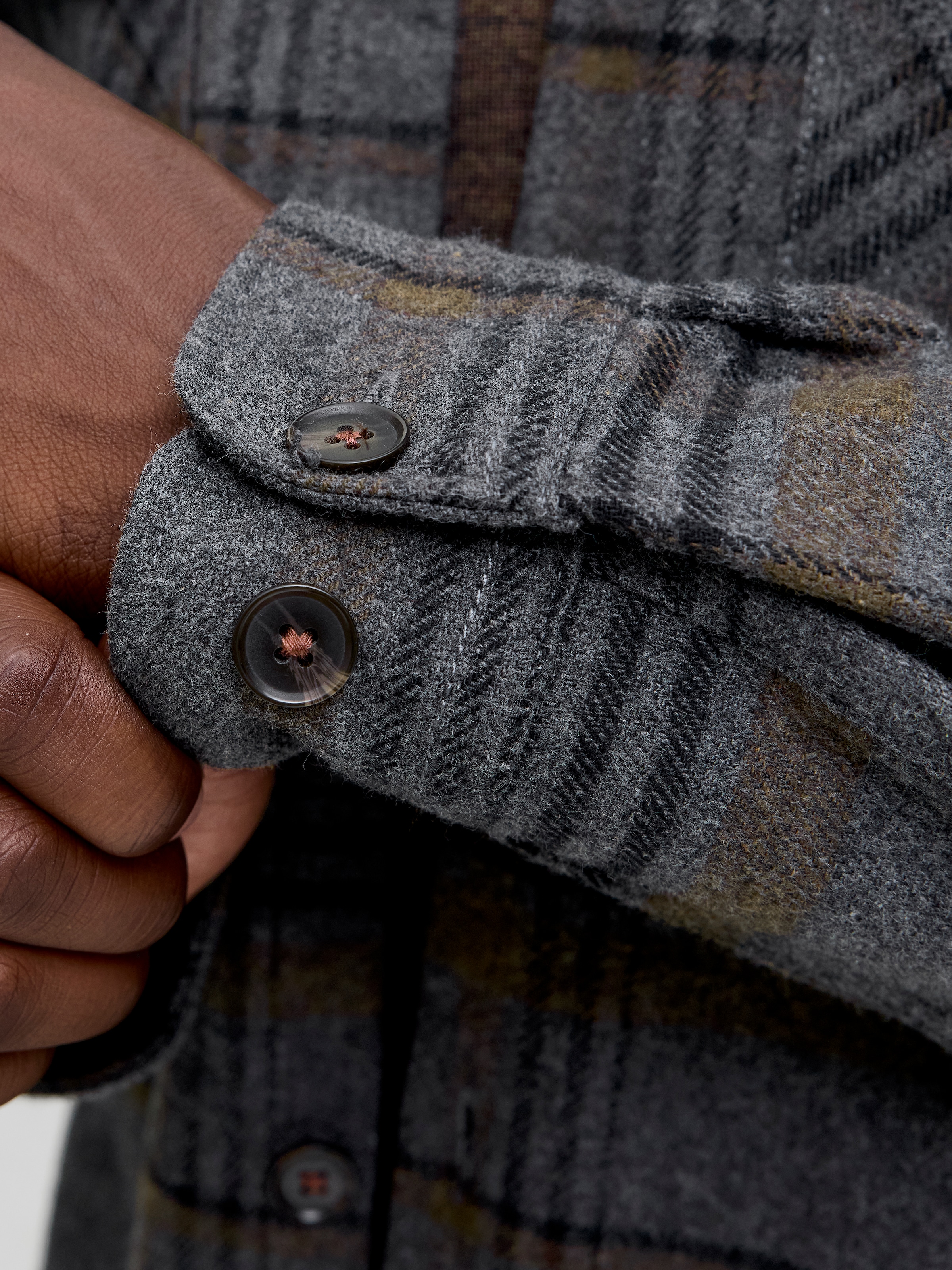 Jack & Jones Langarmhemd »JPRRAYLE MELANGE CHECK L/S OVERSHIRT SN«