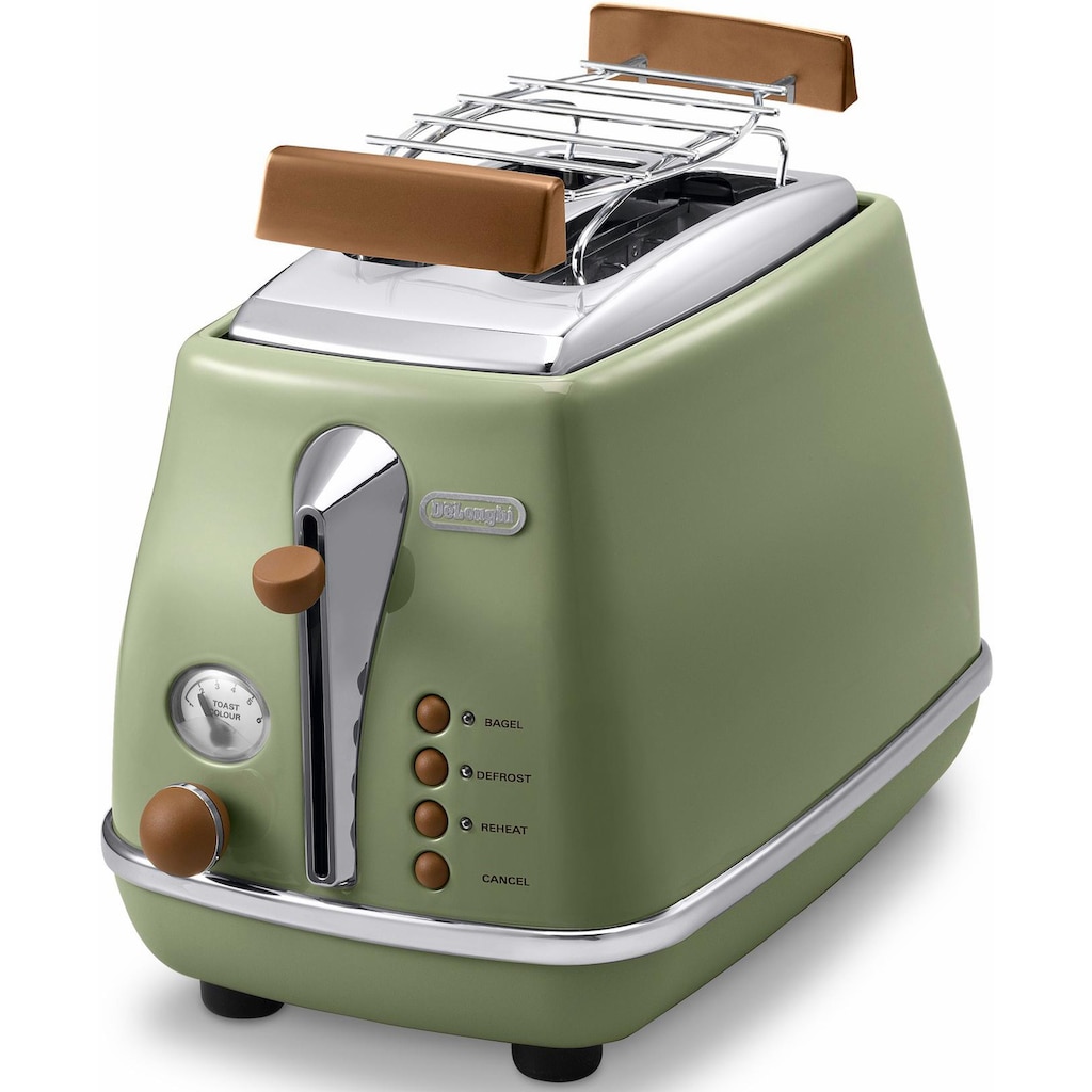 De'Longhi Toaster »Incona Vintage »CTOV 2103.BG««, 2 kurze Schlitze, 900 W