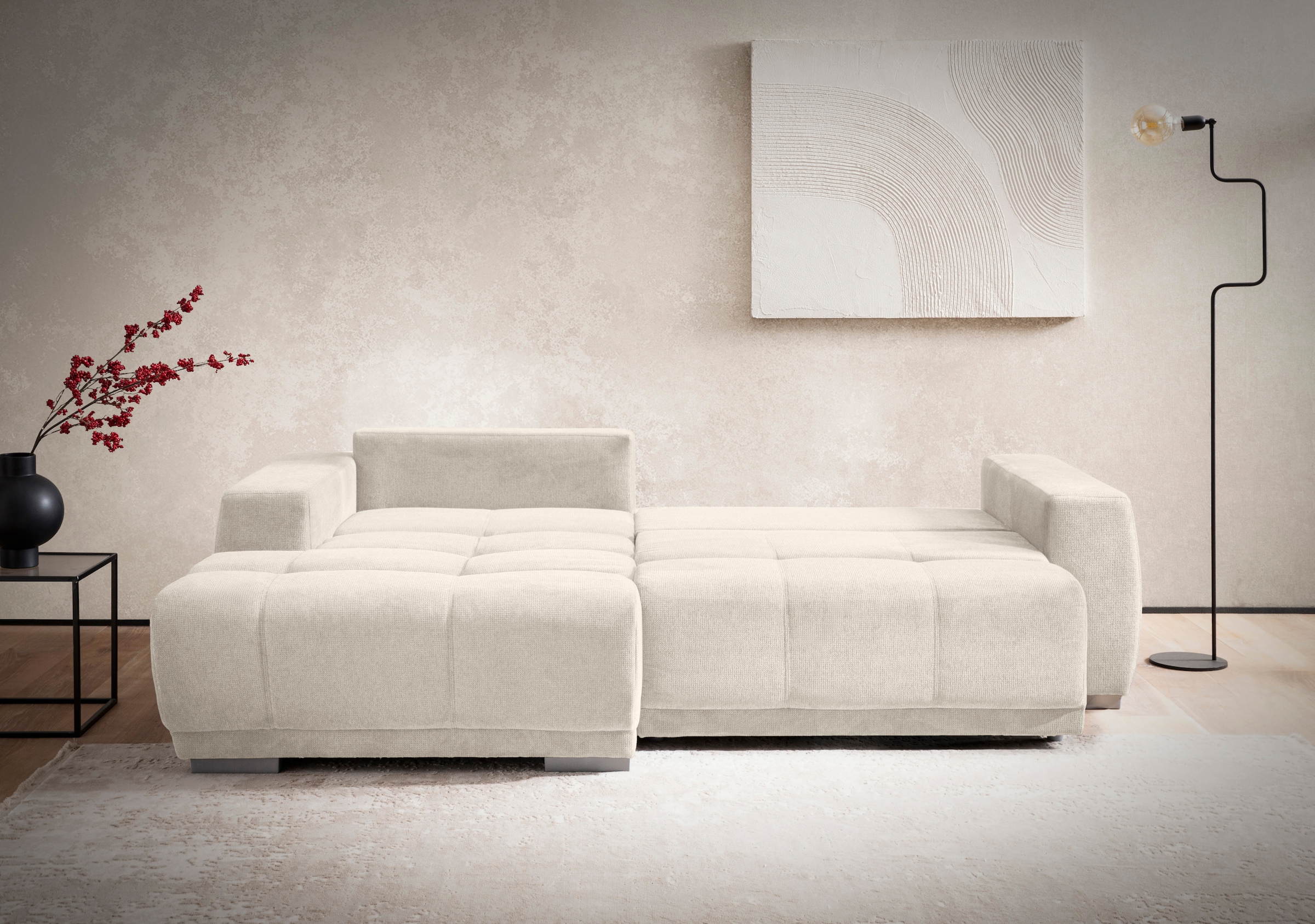 INOSIGN Ecksofa »Bolero L-Form«, wahlweise mit Bettfunktion & Bettkasten