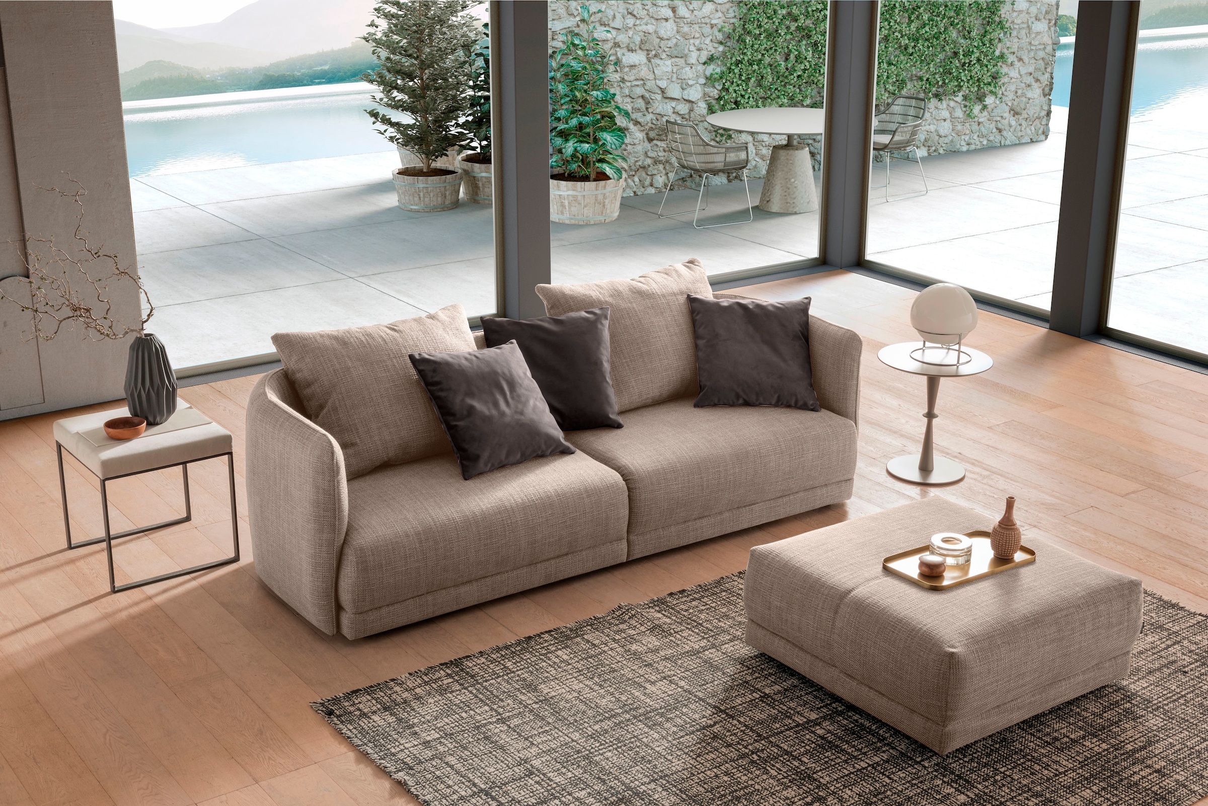 designwerk Big-Sofa »New York, anmutendes Designsofa«, mit schmaler Arm- & Rückenlehne