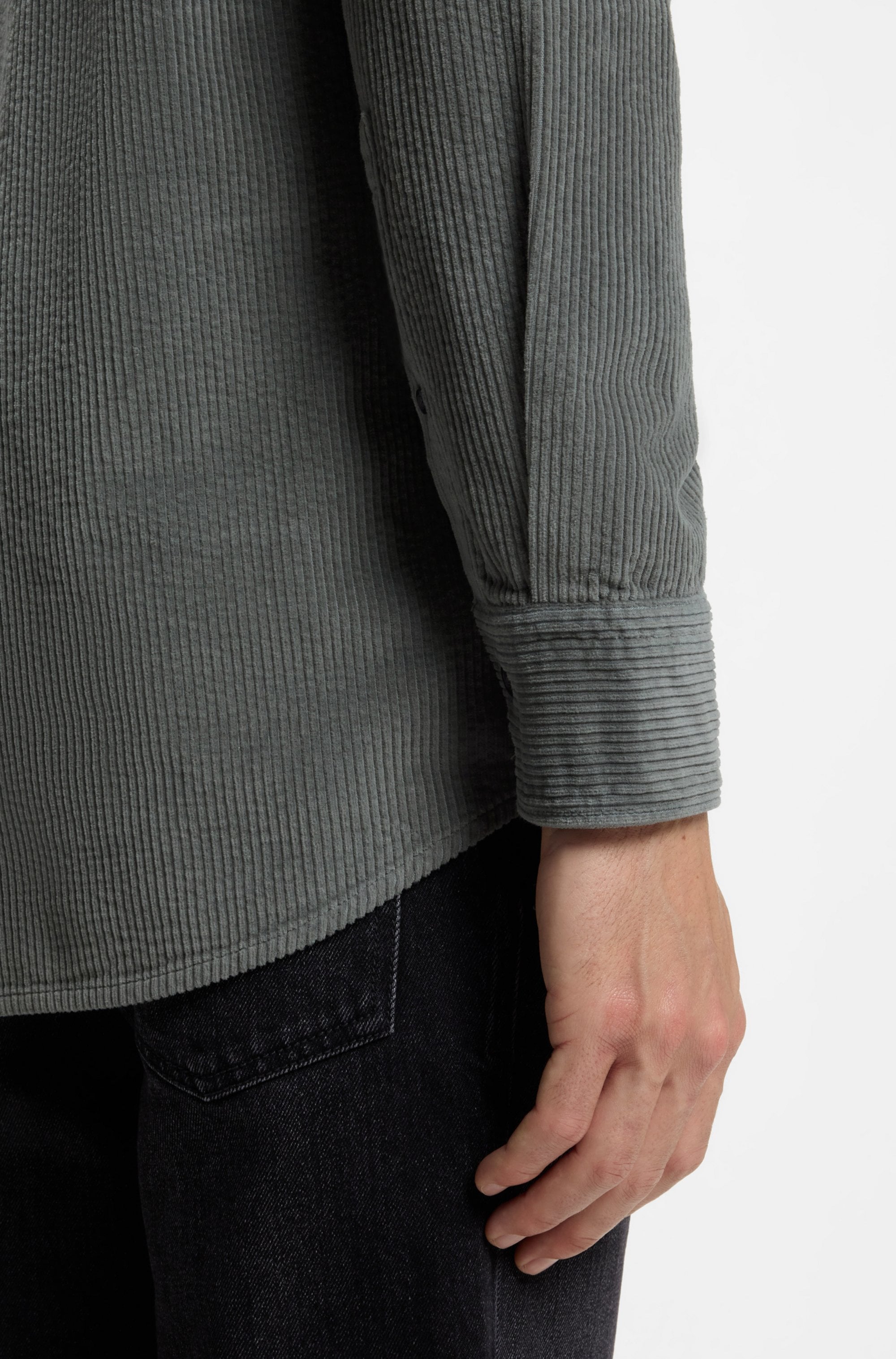 BOSS ORANGE Langarmhemd »Relegant_6_M« aus weichem Cord, Regular Fit, Logo-Stickerei