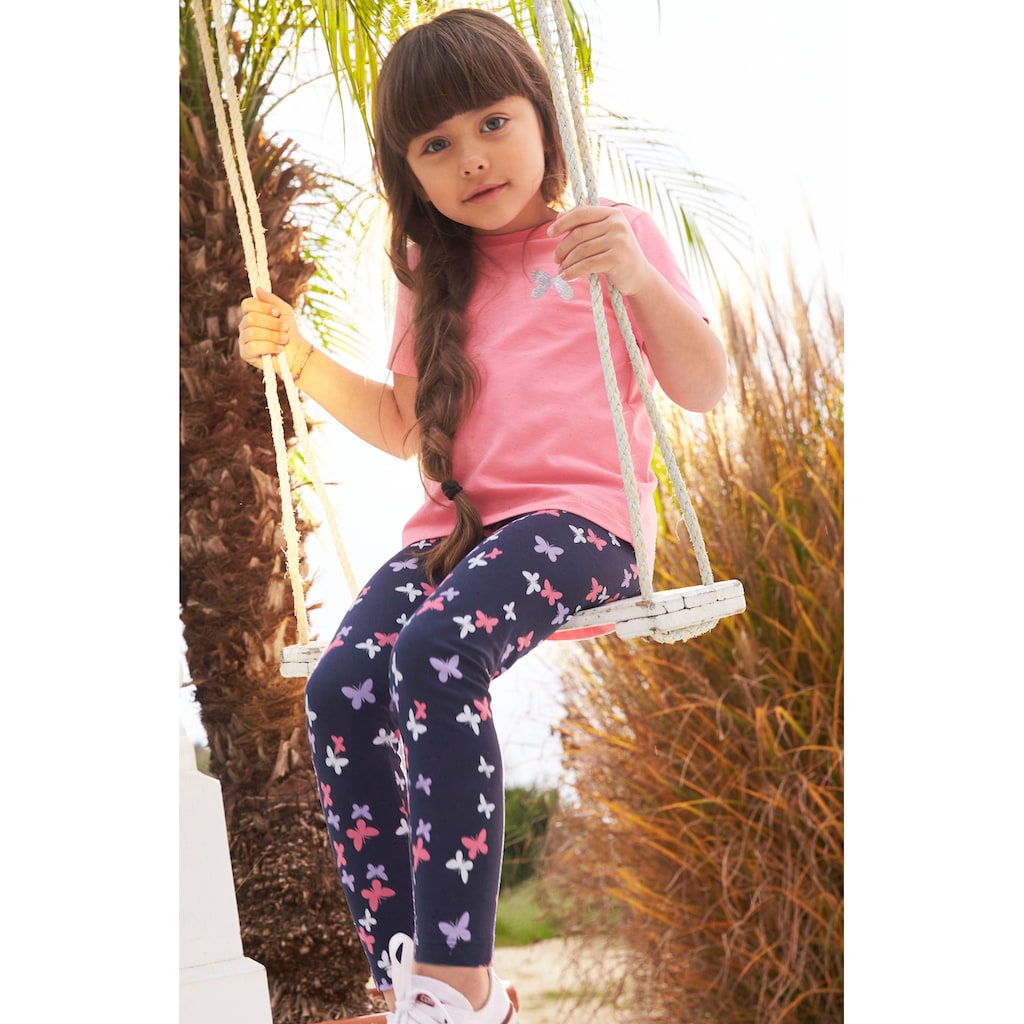 KIDSWORLD Leggings »für kleine Mädchen«, (Packung, 3 tlg., 3er-Pack), mit unterschiedlichen Mustern und Farben