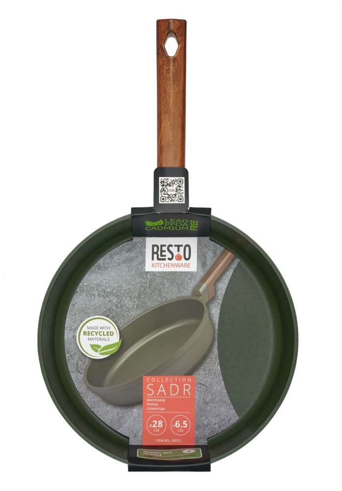RESTO Kitchenware Bratpfanne »Sadr, Universalpfanne langlebig und spülmaschinenfest«, Aluminiumguss, (1 tlg.), Innere Queenhome-Antihaftbeschichtung für mehr Widerstandsfähigkeit