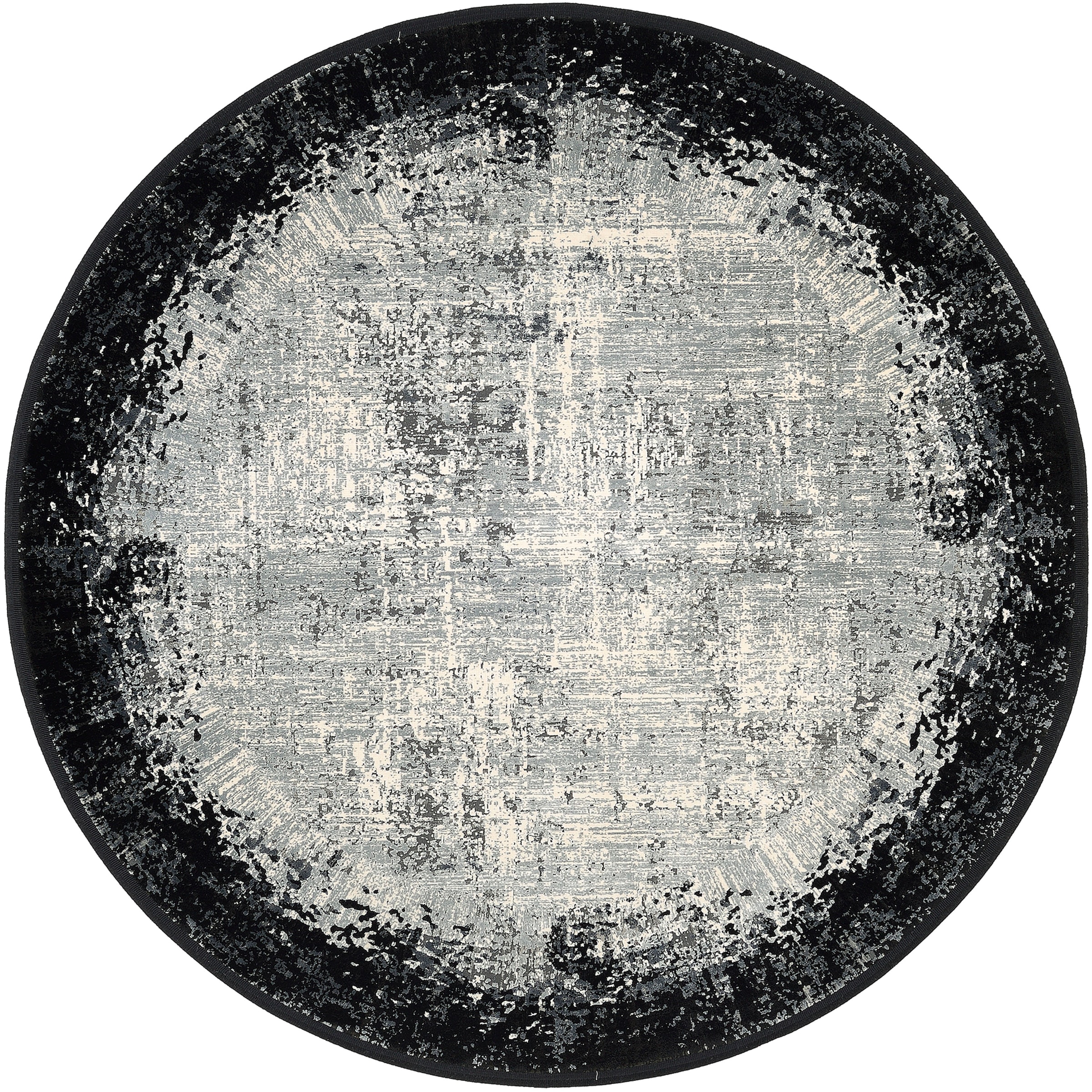 WK WOHNEN Teppich »BORDER« rund 8 mm Höhe hochwertiger Viskoseanteil, samtweiche Oberfläche mit 3 D Effekt