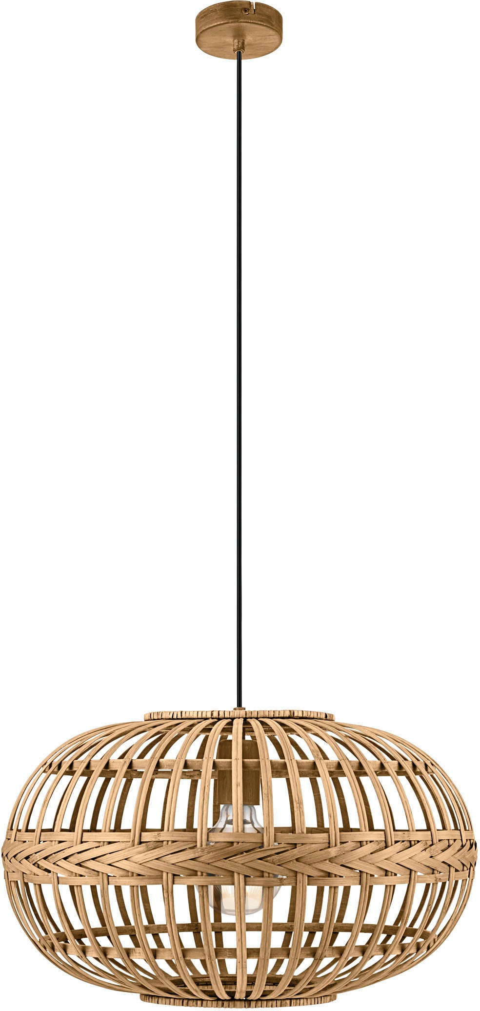 EGLO Pendelleuchte »AMSFIELD«, 1 flammig-flammig, braun / Ø38 x H110 cm /  exkl. 1 x E27 (je max. 60W) / Lampe aus Holz online kaufen | mit 3 Jahren  XXL Garantie